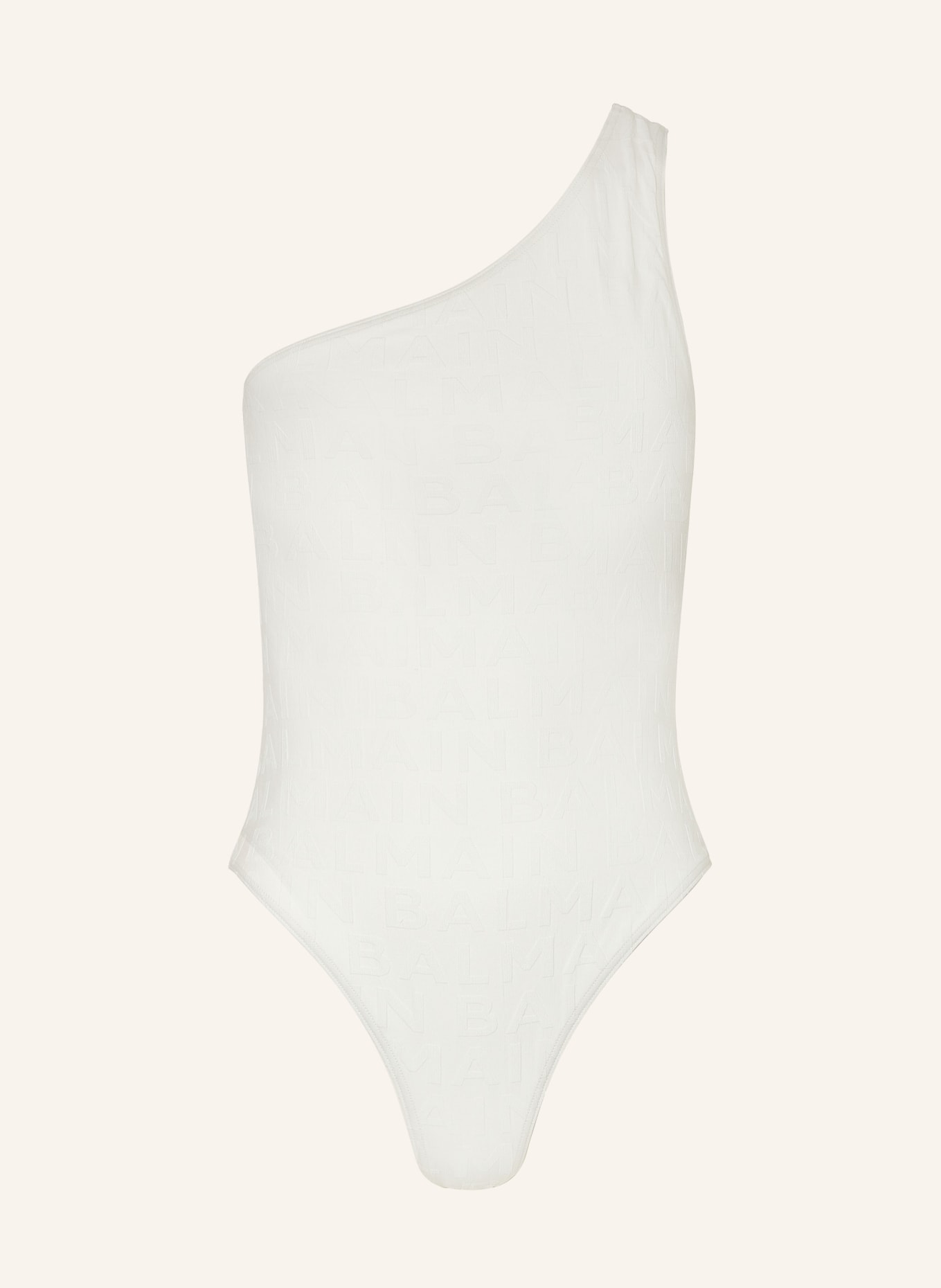 BALMAIN One-shoulder swimsuit, Color: WHITE (Image 1)