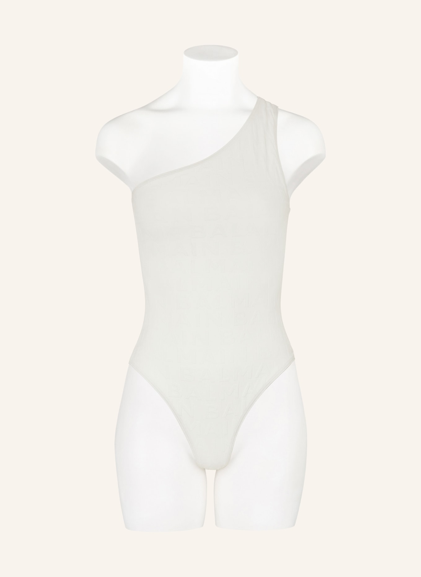 BALMAIN One-shoulder swimsuit, Color: WHITE (Image 2)