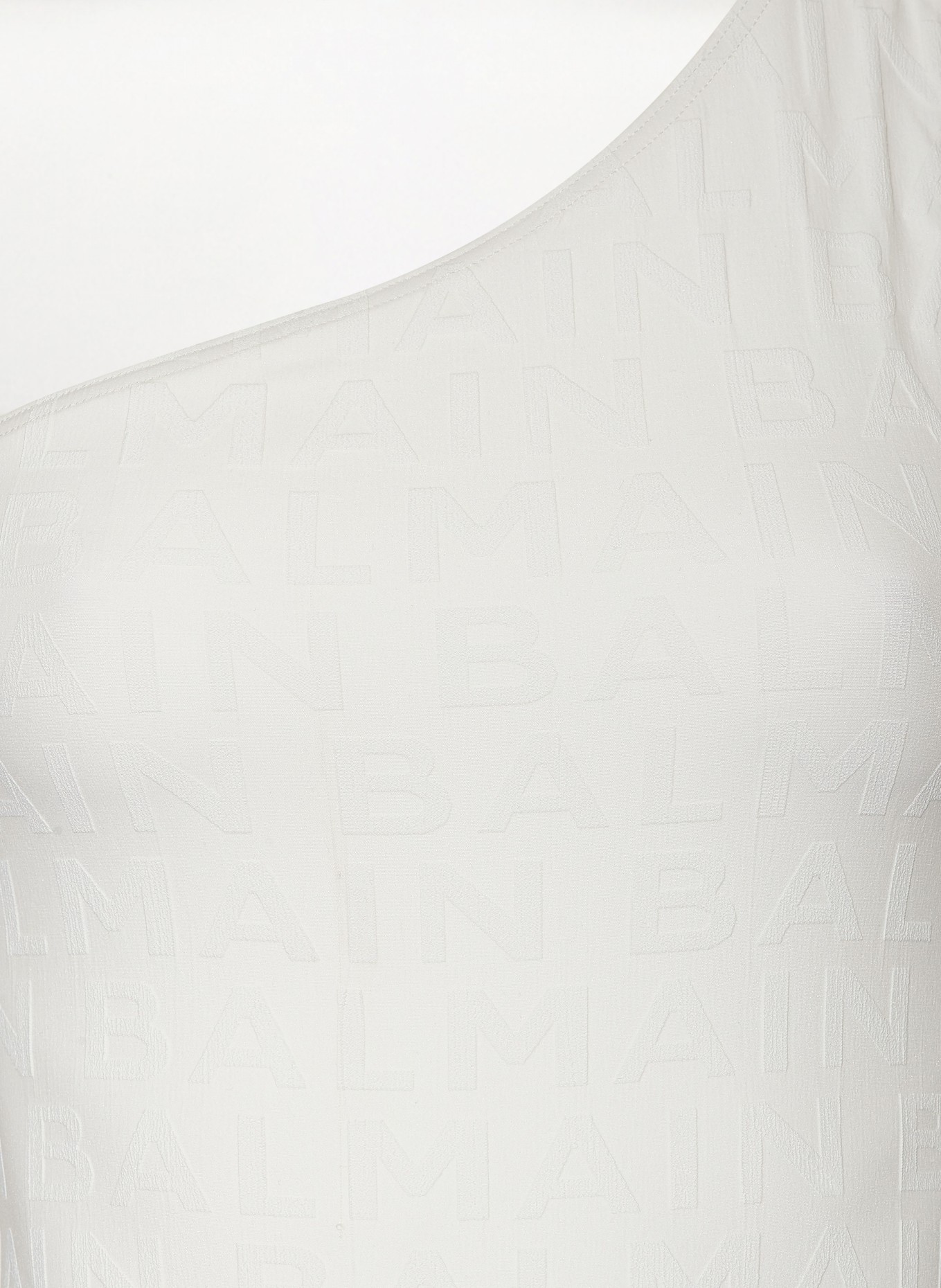 BALMAIN One-shoulder swimsuit, Color: WHITE (Image 4)
