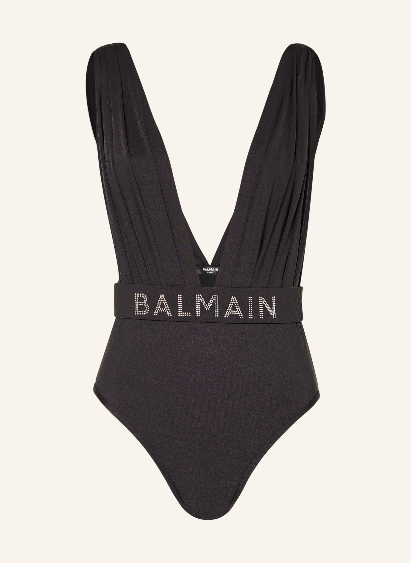 BALMAIN Swimsuit with decorative gems, Color: BLACK (Image 1)