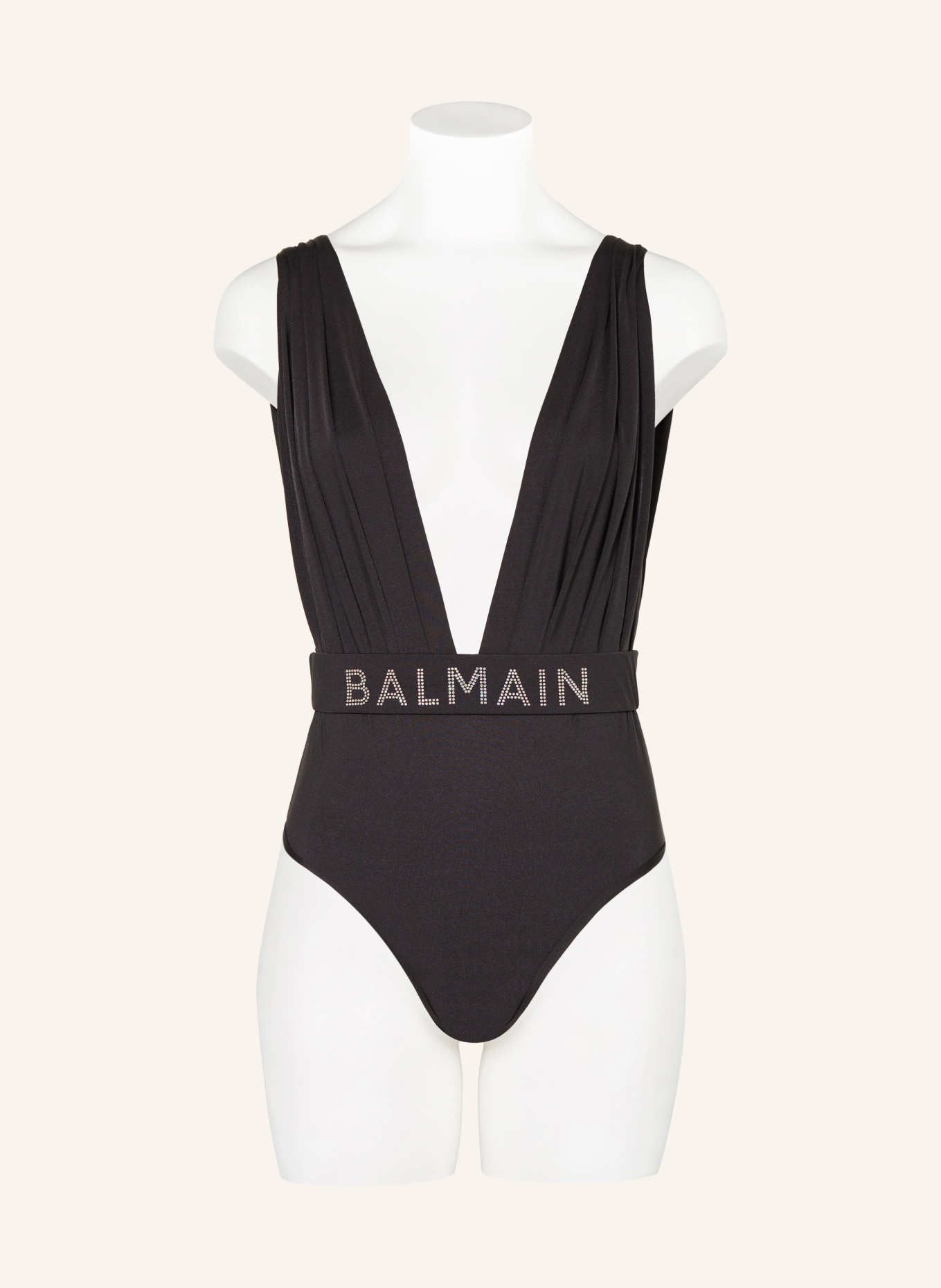 BALMAIN Swimsuit with decorative gems, Color: BLACK (Image 2)