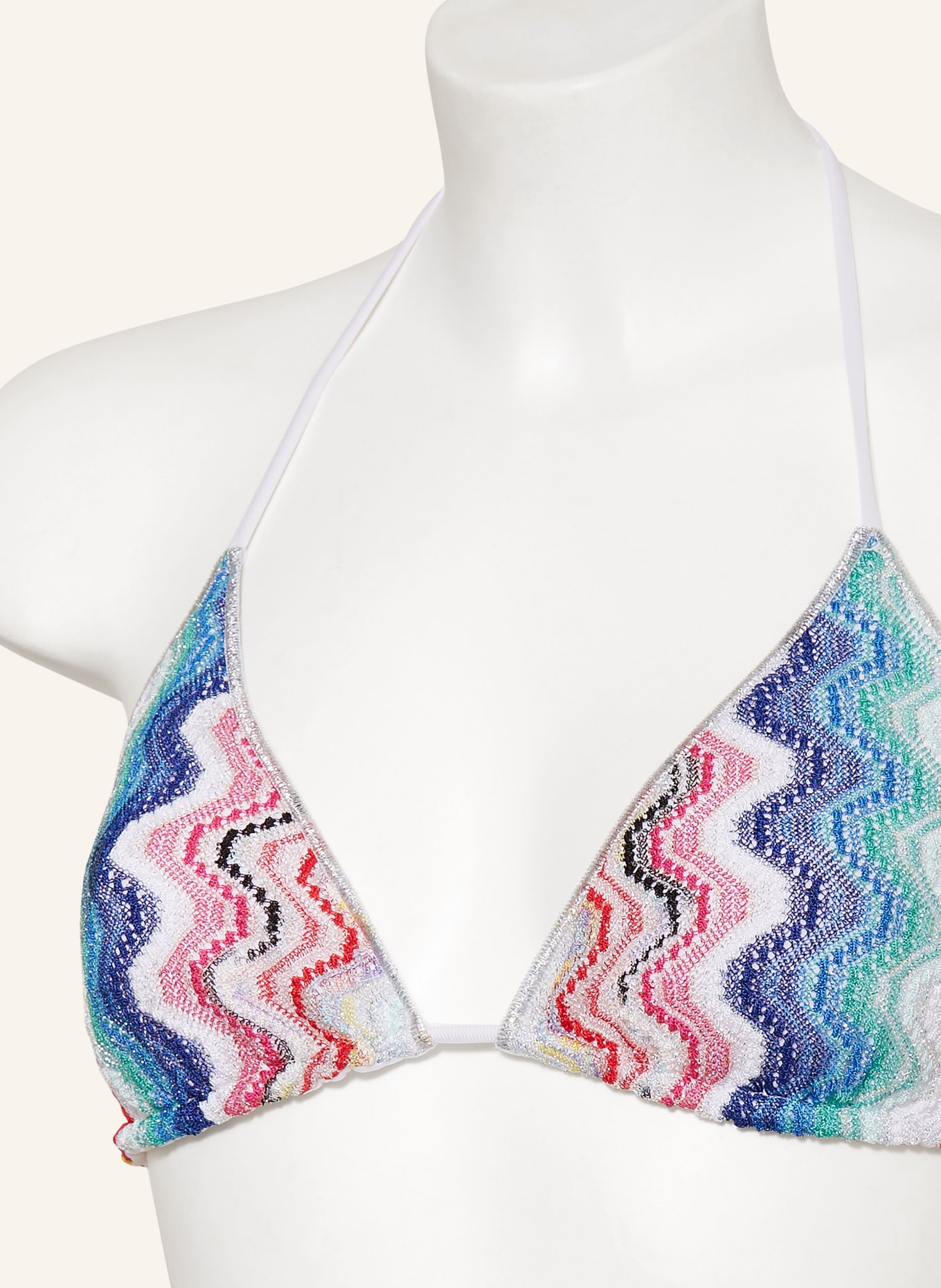 MISSONI Triangle bikini with glitter thread, Color: WHITE/ BLUE/ GREEN (Image 5)