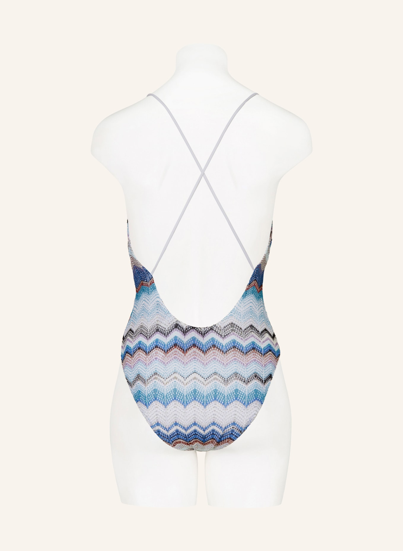 MISSONI Swimsuit with glitter thread, Color: BLUE/ WHITE/ BROWN (Image 3)