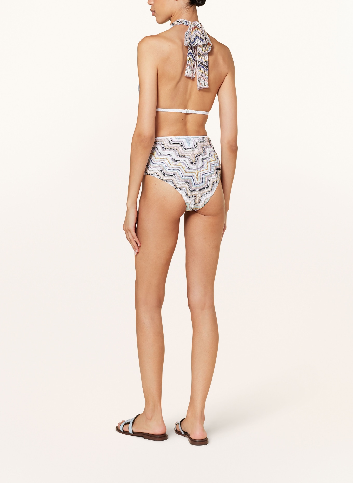 MISSONI Neckholder-Bikini mit Glitzergarn, Farbe: WEISS/ BLAU/ GOLD (Bild 3)