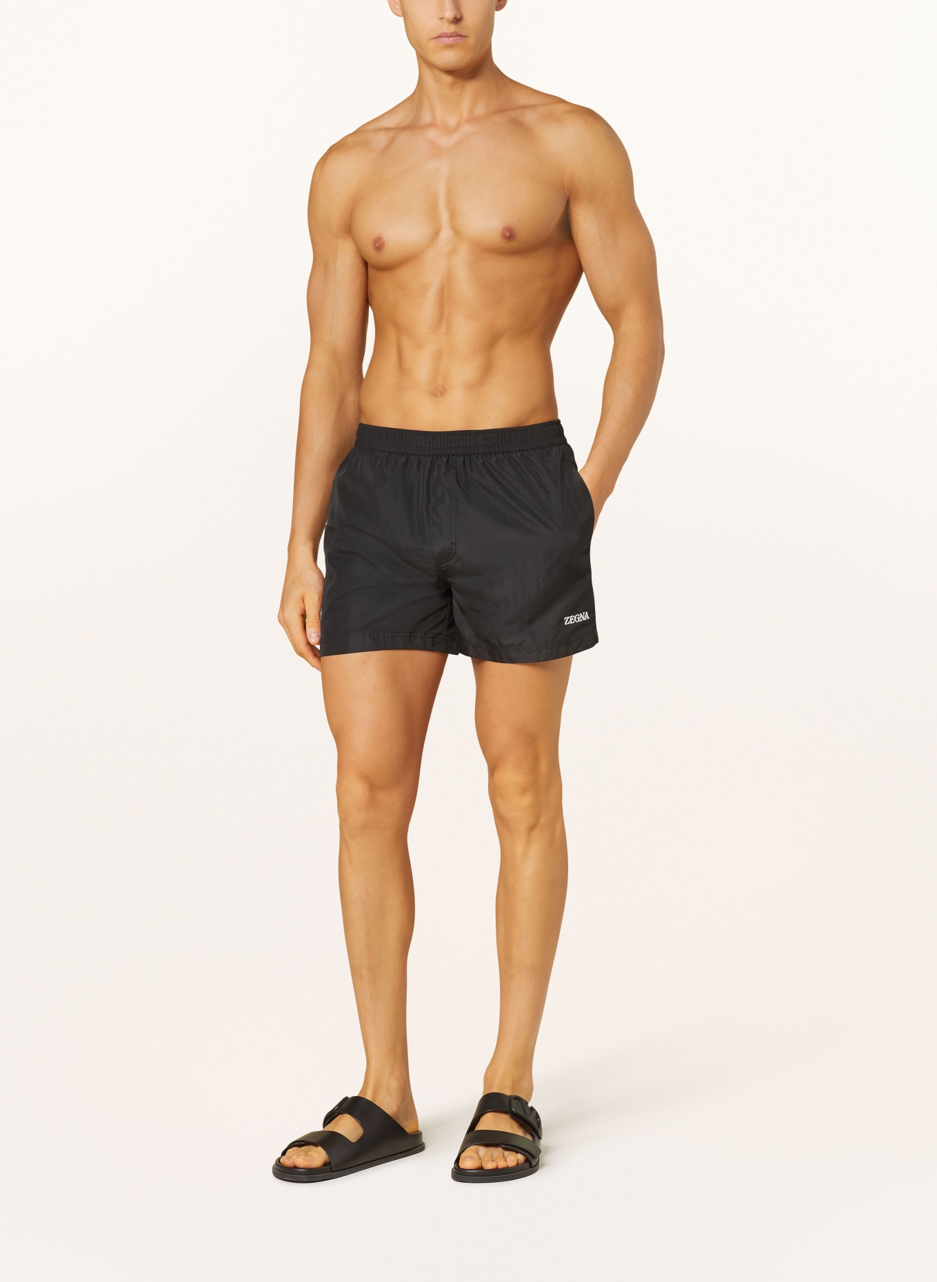 ZEGNA Swim shorts FOLDABLE, Color: BLACK (Image 2)
