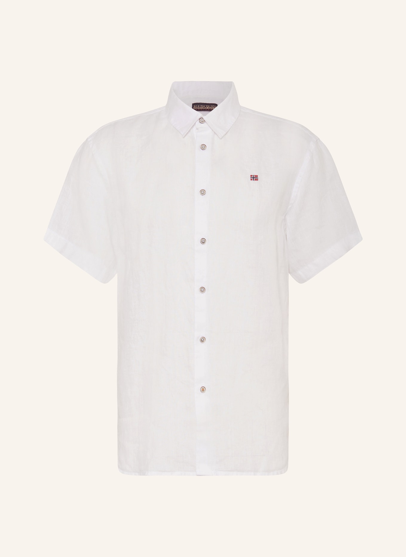 NAPAPIJRI Košile s krátkým rukávem G-LINEN Regular Fit, Barva: BÍLÁ (Obrázek 1)