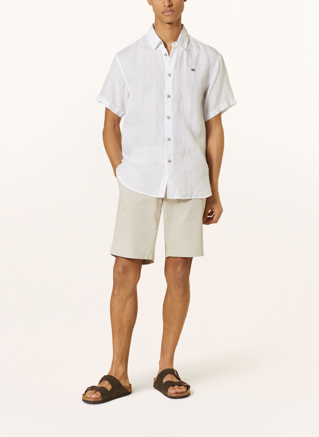 NAPAPIJRI Short sleeve shirt G-LINEN regular fit, Color: WHITE (Image 2)