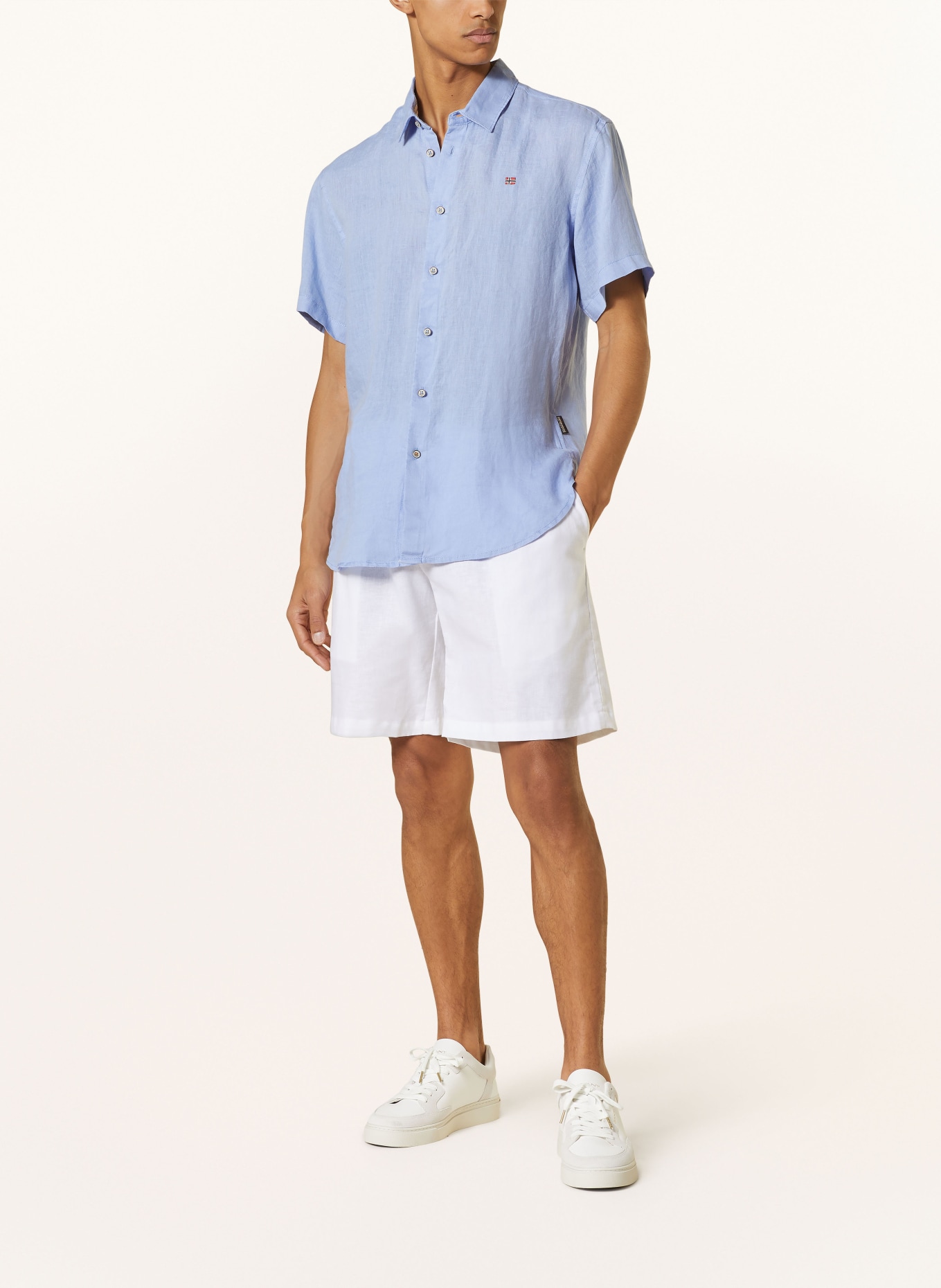 NAPAPIJRI Short sleeve shirt G-LINEN regular fit, Color: LIGHT BLUE (Image 2)