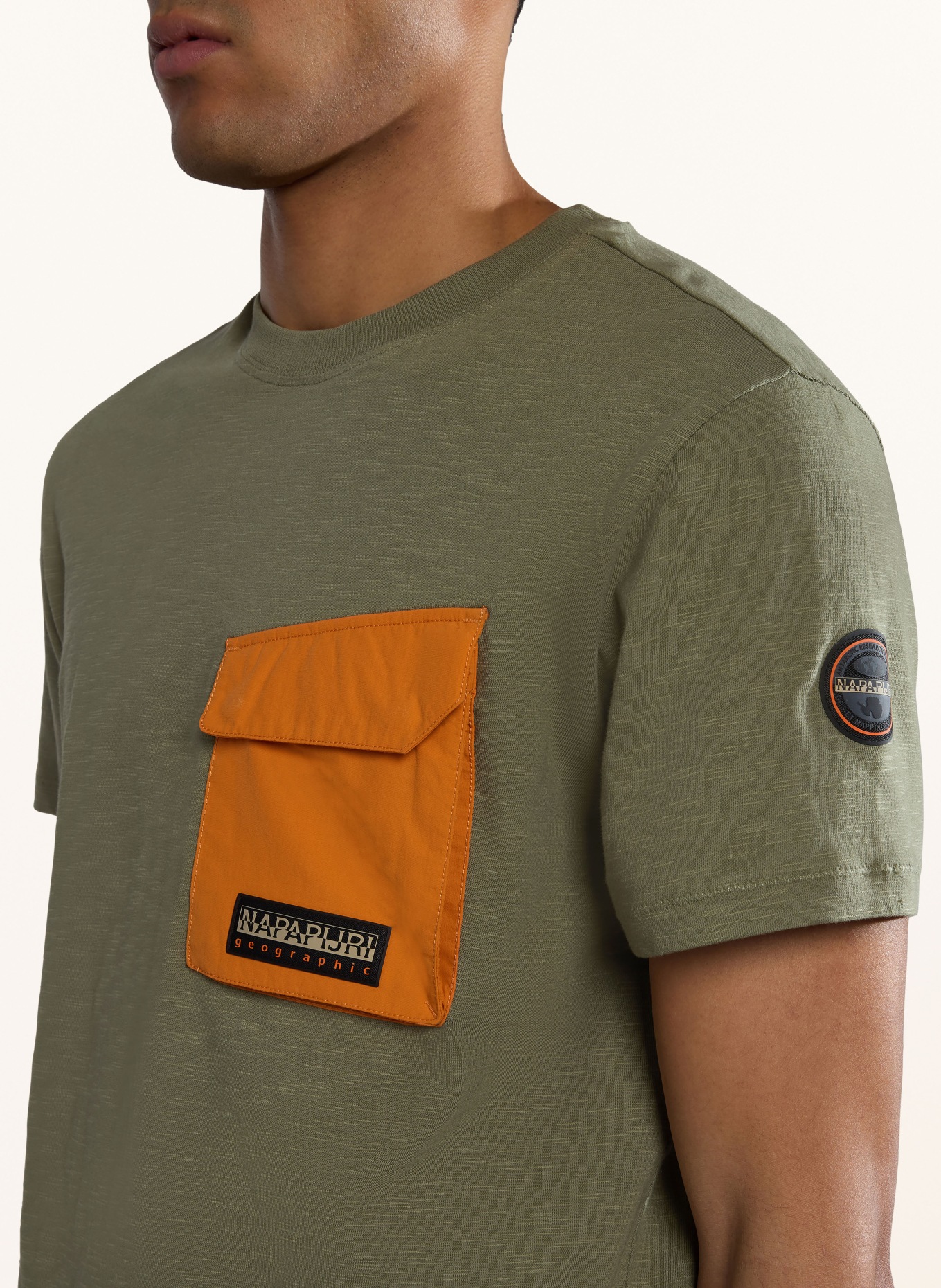 NAPAPIJRI T-shirt S-TEPEES, Color: GREEN/ ORANGE (Image 4)