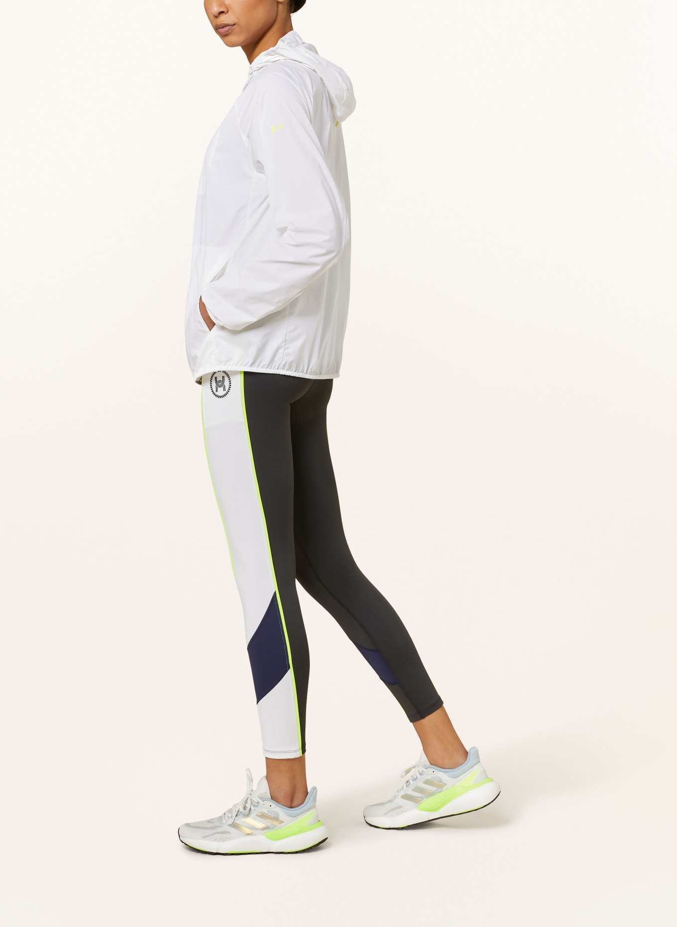 UNDER ARMOUR Running jacket PHANTOM, Color: WHITE/ NEON GREEN (Image 4)