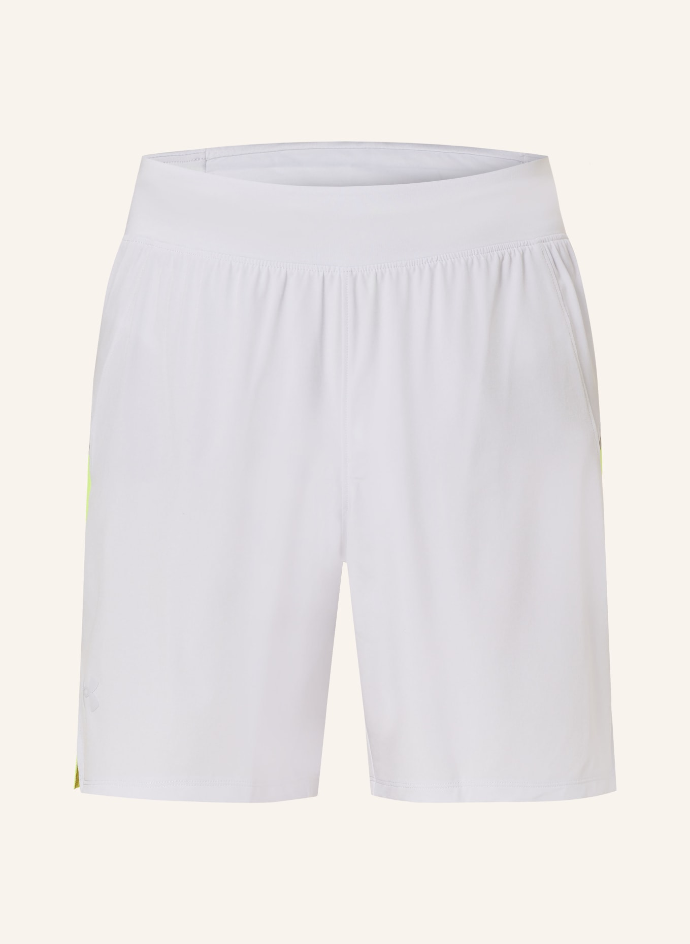 UNDER ARMOUR 2-in-1 running shorts UA LAUNCH ELITE, Color: LIGHT GRAY/ NEON YELLOW (Image 1)