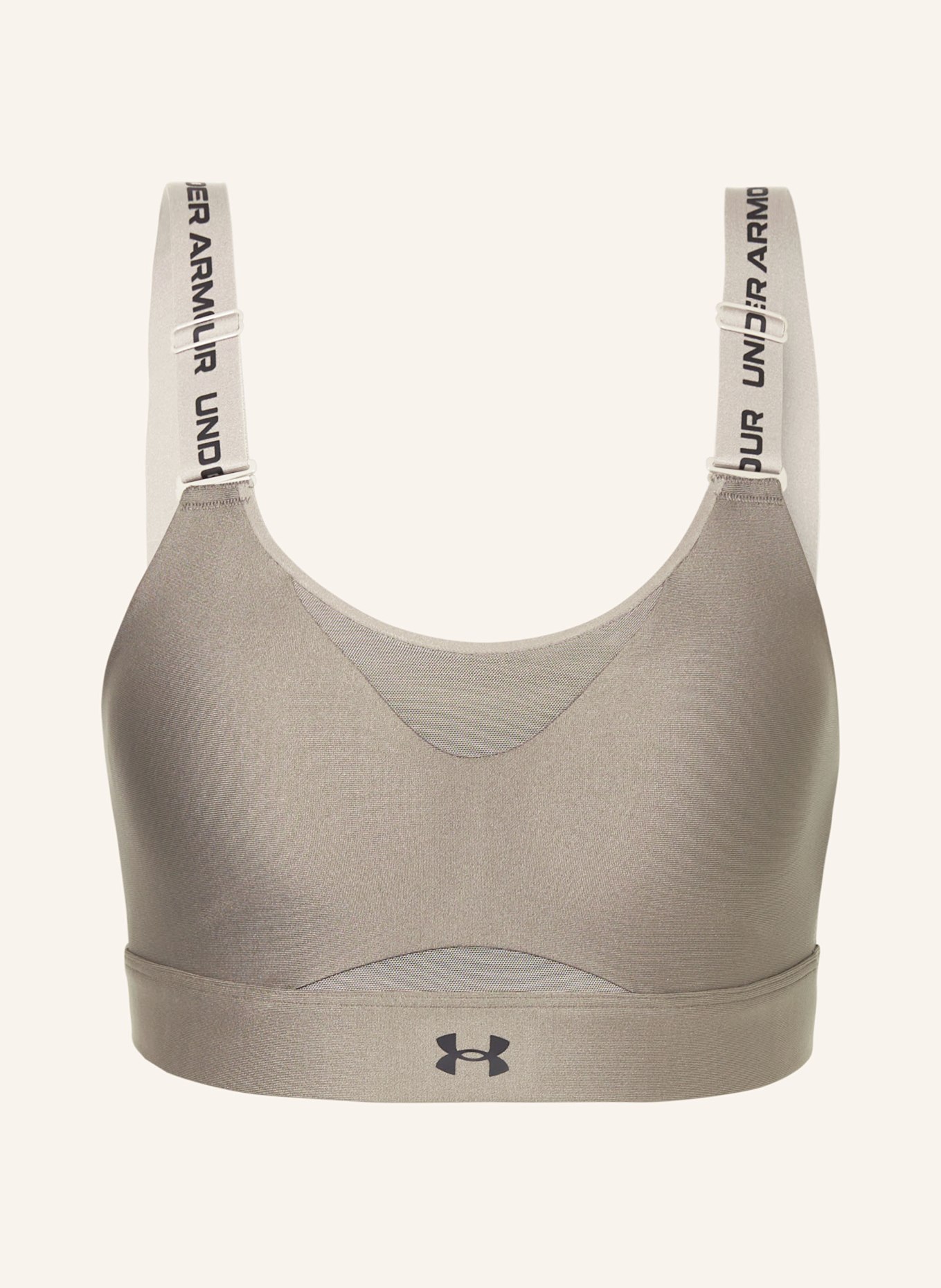 UNDER ARMOUR Sports bra UA INFINITY 2.0 with mesh, Color: TAUPE (Image 1)