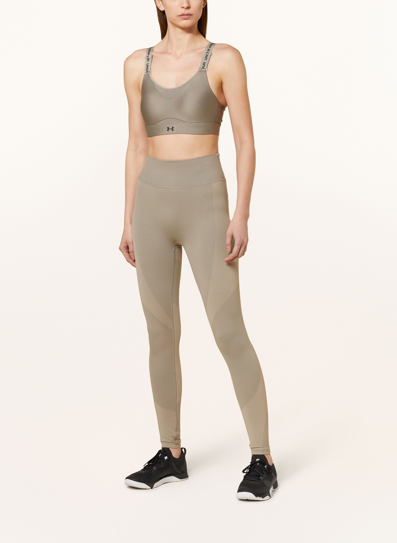 UNDER ARMOUR Sports bra UA INFINITY 2.0 with mesh, Color: TAUPE (Image 2)