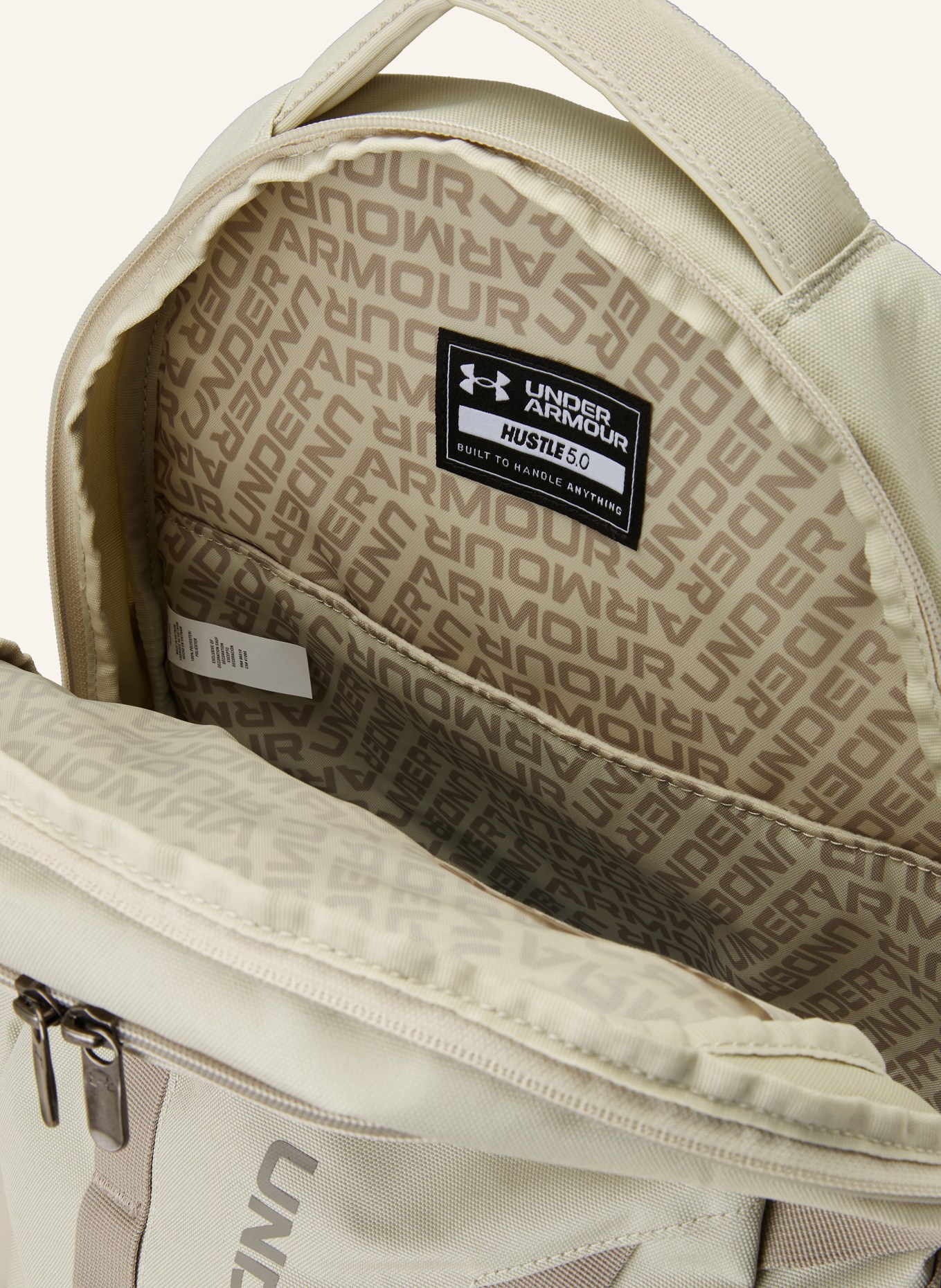 UNDER ARMOUR Backpack UA HUSTLE 5.0 29 l with laptop compartment, Color: CREAM (Image 3)