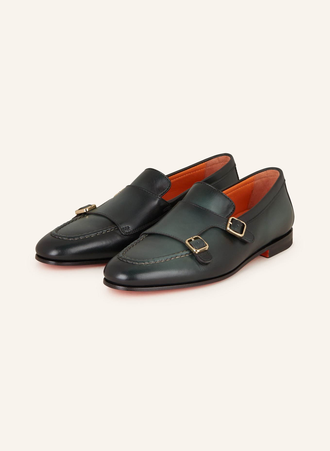 Santoni Double monks DONG, Color: DARK GREEN (Image 1)