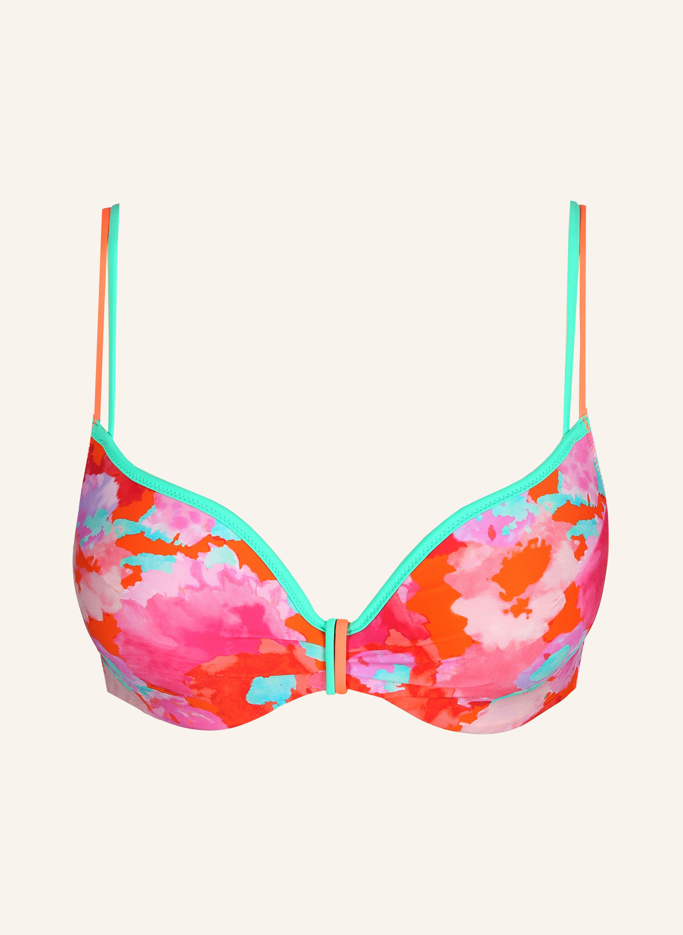 MARIE JO Underwired bikini top APOLLONIS, Color: PINK/ ORANGE/ MINT (Image 1)