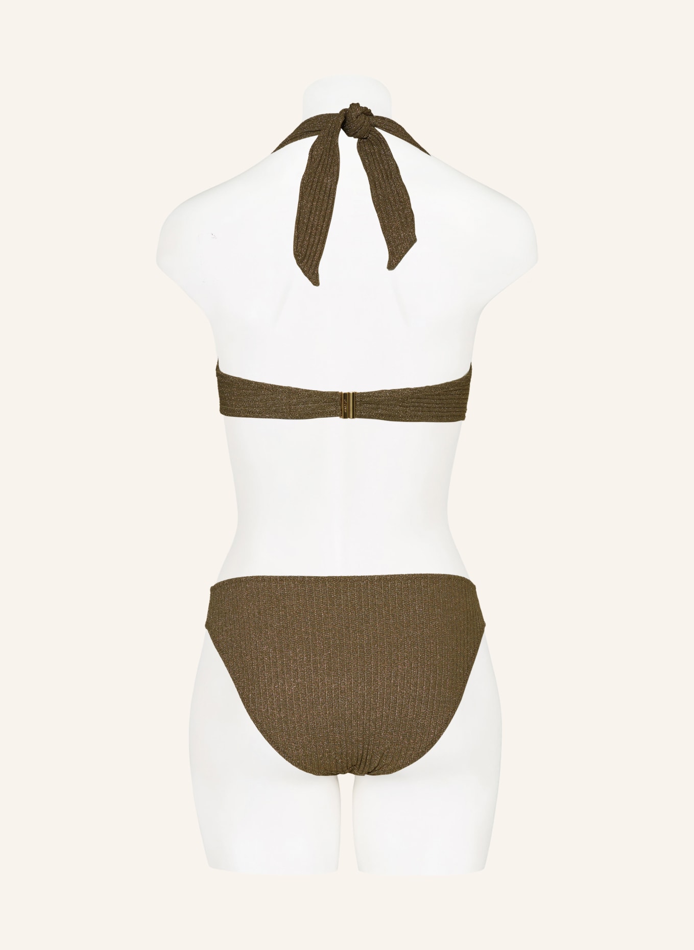 MARIE JO Halter neck bikini top TINJIS with glitter yarn, Color: GREEN (Image 3)