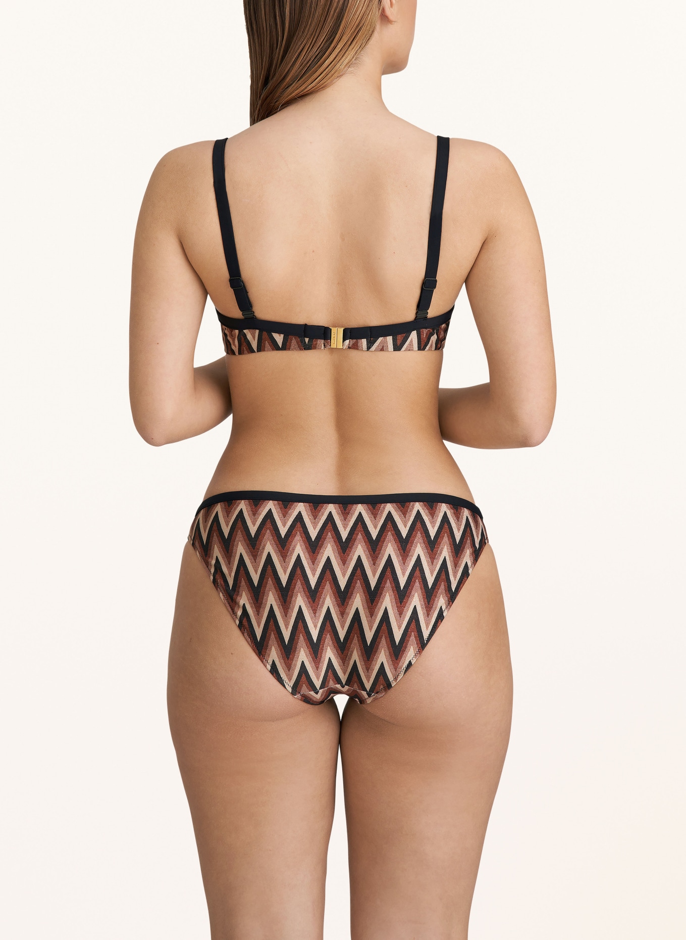 MARIE JO Basic bikini bottoms SU ANA with glitter thread, Color: BROWN/ BLACK/ LIGHT BROWN (Image 3)