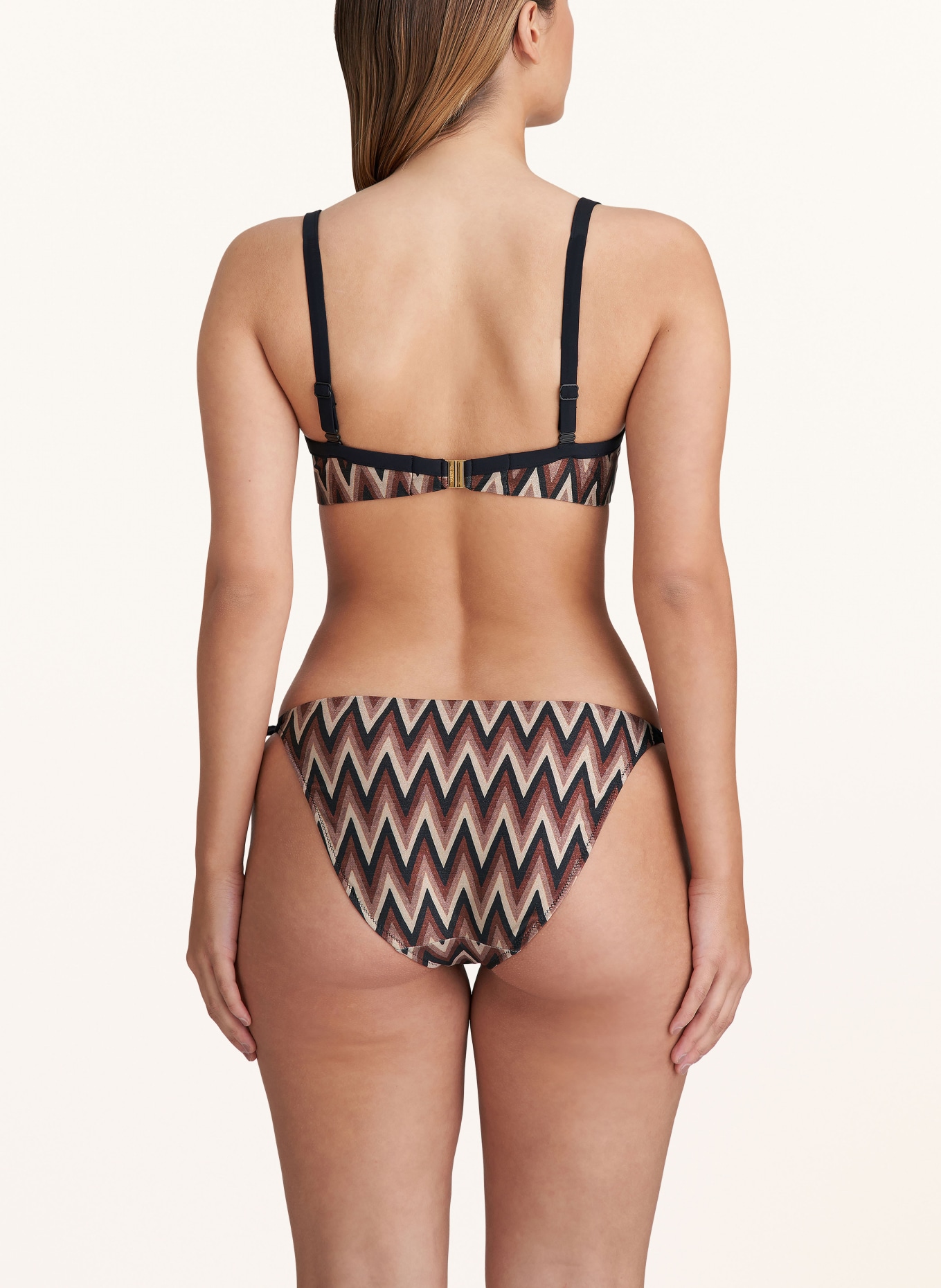 MARIE JO Triangle bikini bottoms SU ANA with glitter thread, Color: BROWN/ BLACK/ LIGHT BROWN (Image 3)
