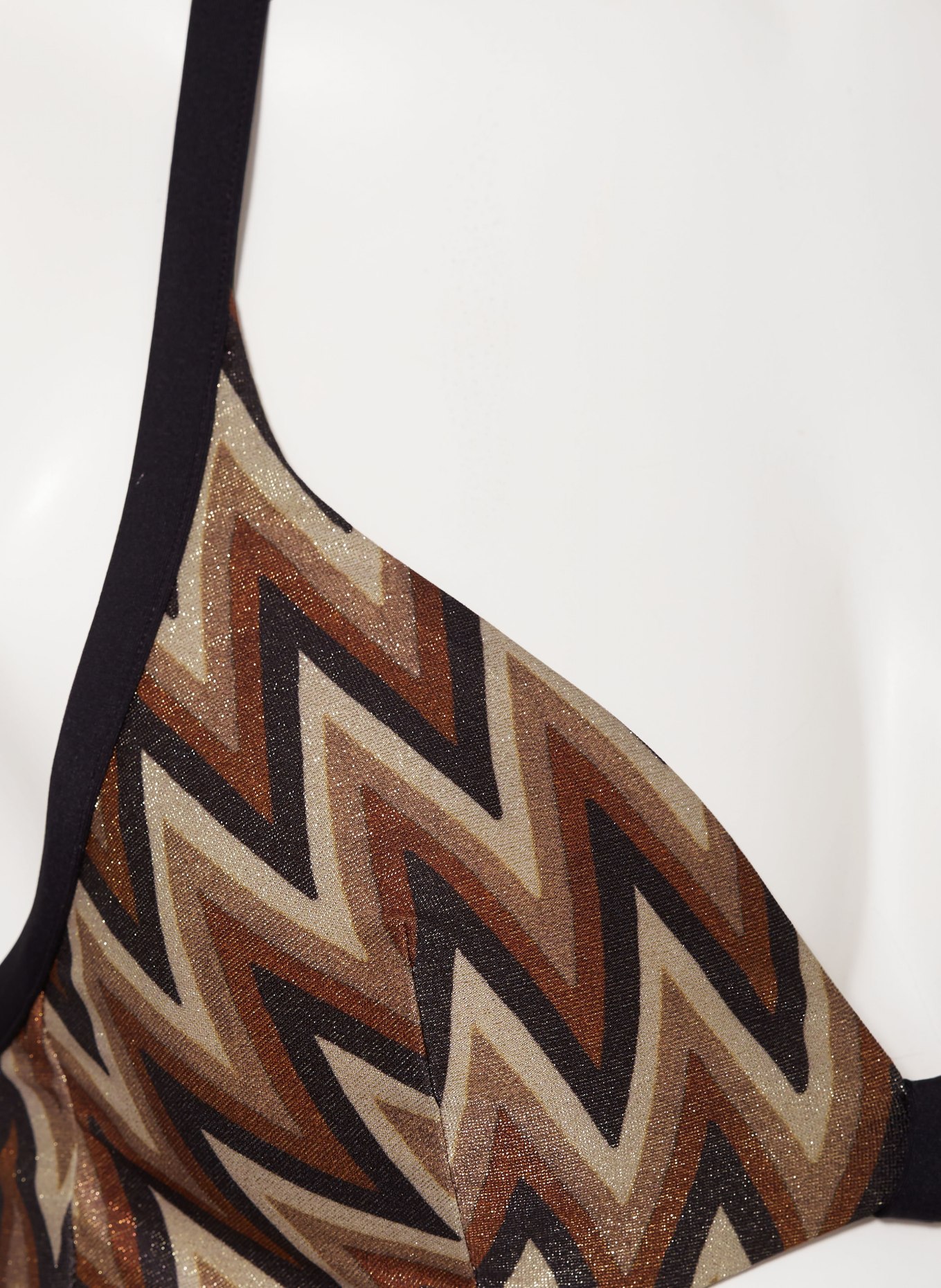 MARIE JO Triangle bikini top SU ANA with glitter thread, Color: BROWN/ BLACK/ LIGHT BROWN (Image 4)