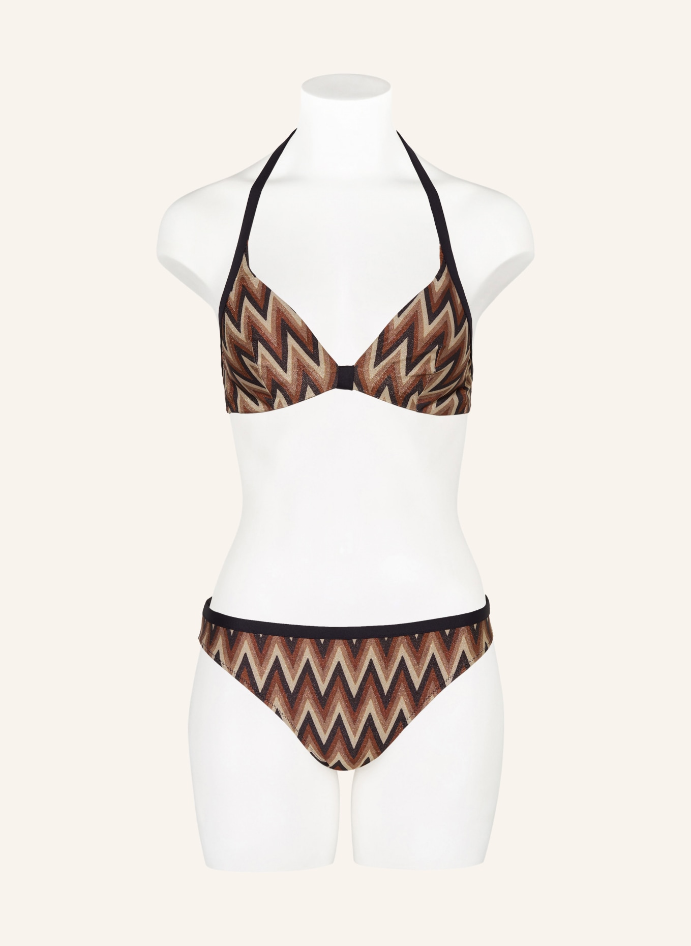 MARIE JO Underwired bikini top SU ANA, Color: BROWN/ BLACK/ LIGHT BROWN (Image 2)