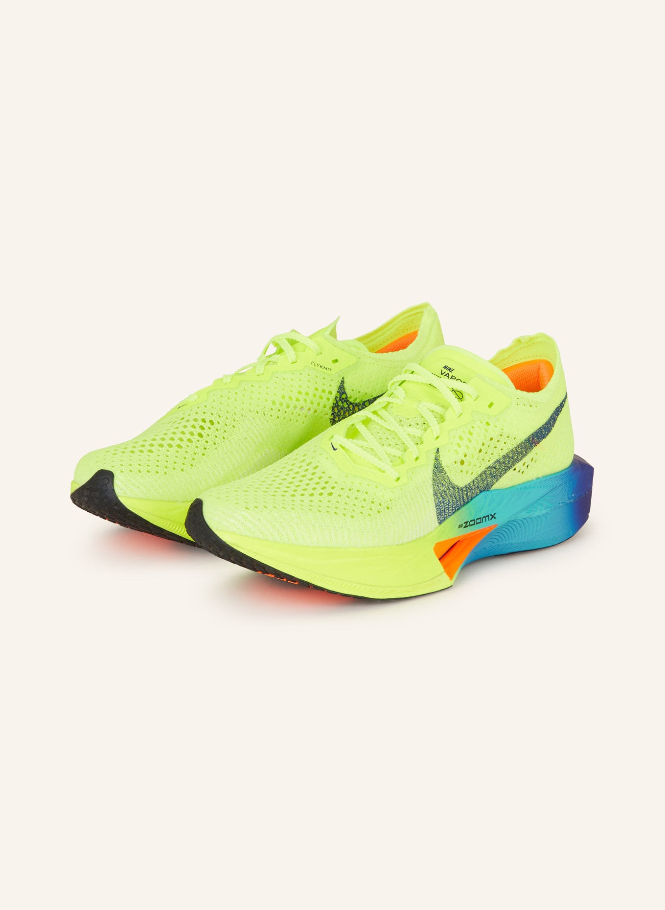 Nike Laufschuhe VAPORFLY 3, Farbe: NEONGELB/ BLAU (Bild 1)