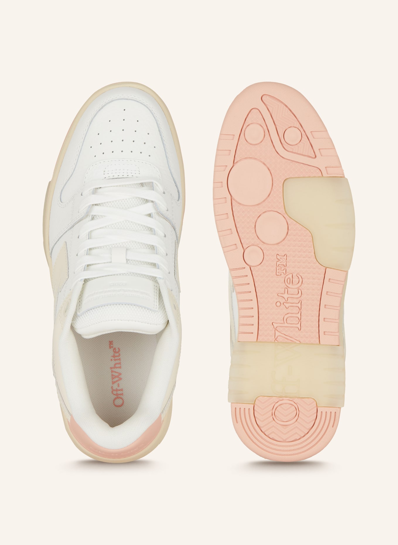 Off-White Sneaker OUT OF OFFICE, Farbe: WEISS/ CREME/ ROSA (Bild 5)