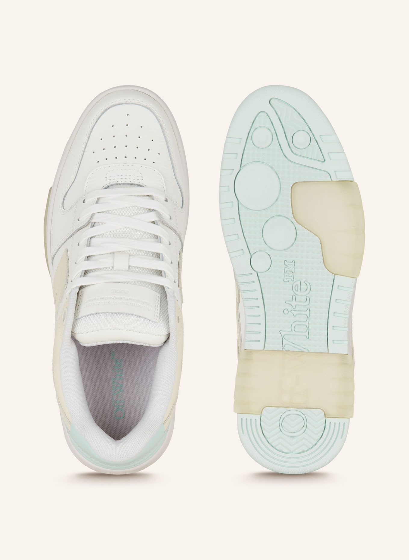 Off-White Sneakers OUT OF OFFICE, Color: WHITE/ CREAM/ TURQUOISE (Image 5)