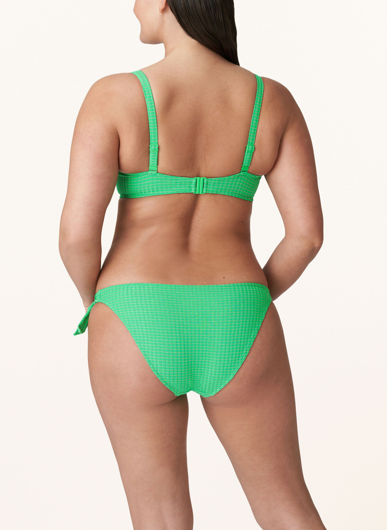 PrimaDonna Triangle bikini bottoms MARINGA with glitter thread, Color: GREEN/ GOLD (Image 3)
