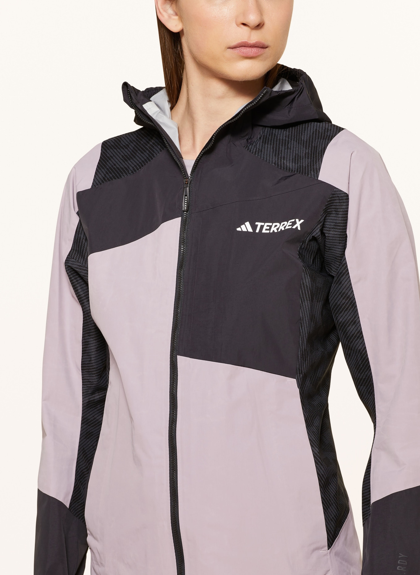 adidas TERREX Rain jacket TERREX XPERIOR, Color: LIGHT PURPLE/ BLACK (Image 4)