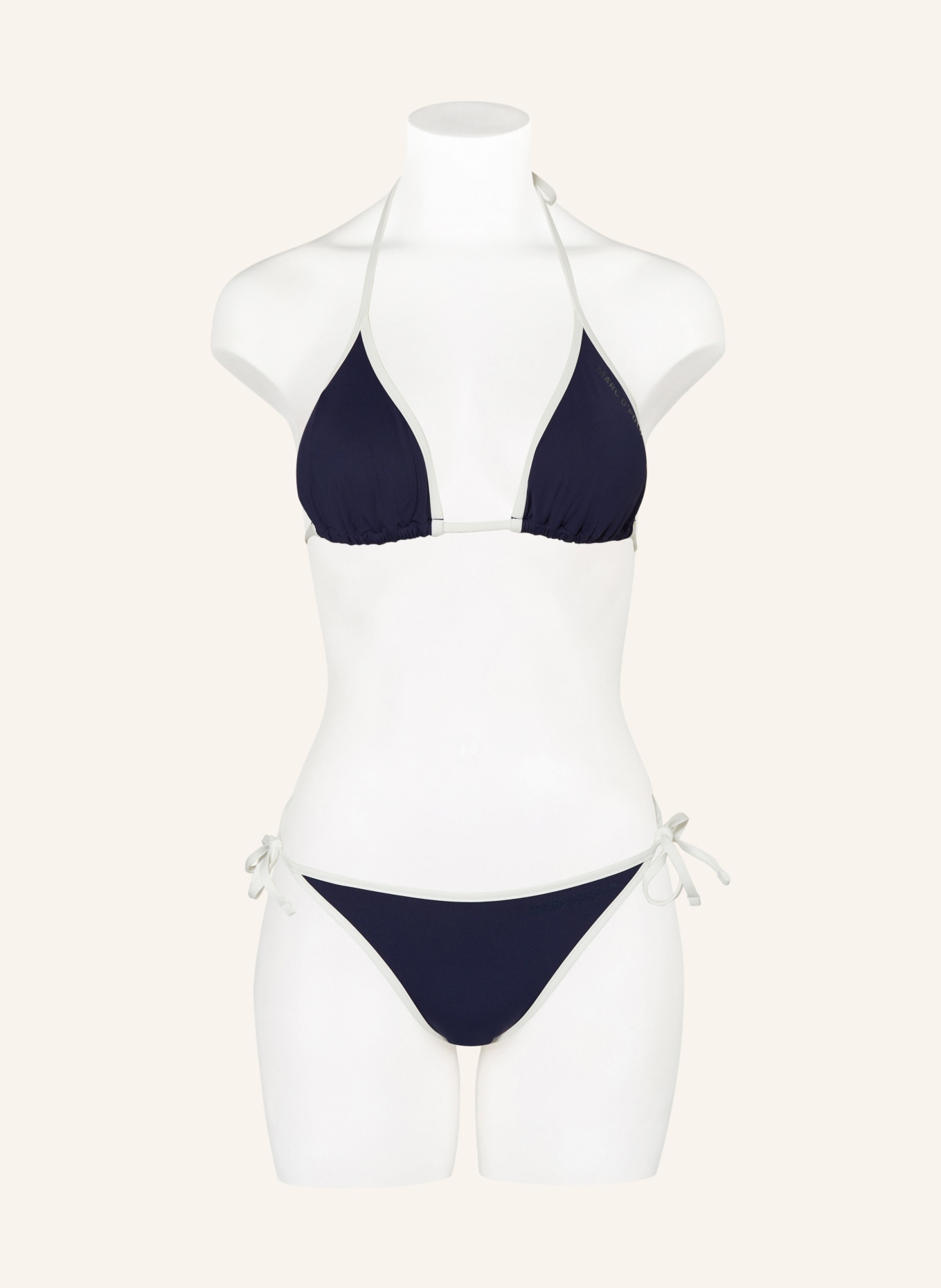Marc O'Polo Triangle bikini top, Color: DARK BLUE/ WHITE (Image 2)