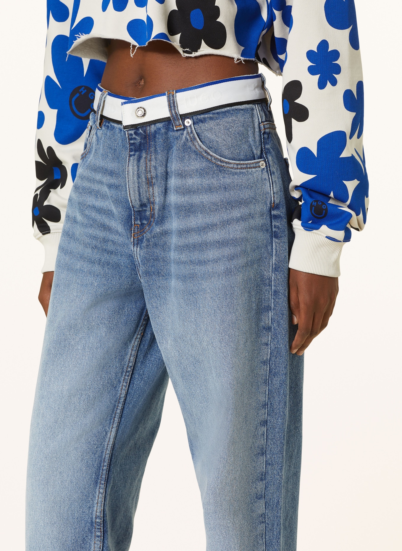 HUGO BLUE Straight Jeans LENI, Farbe: 440 TURQUOISE/AQUA (Bild 5)