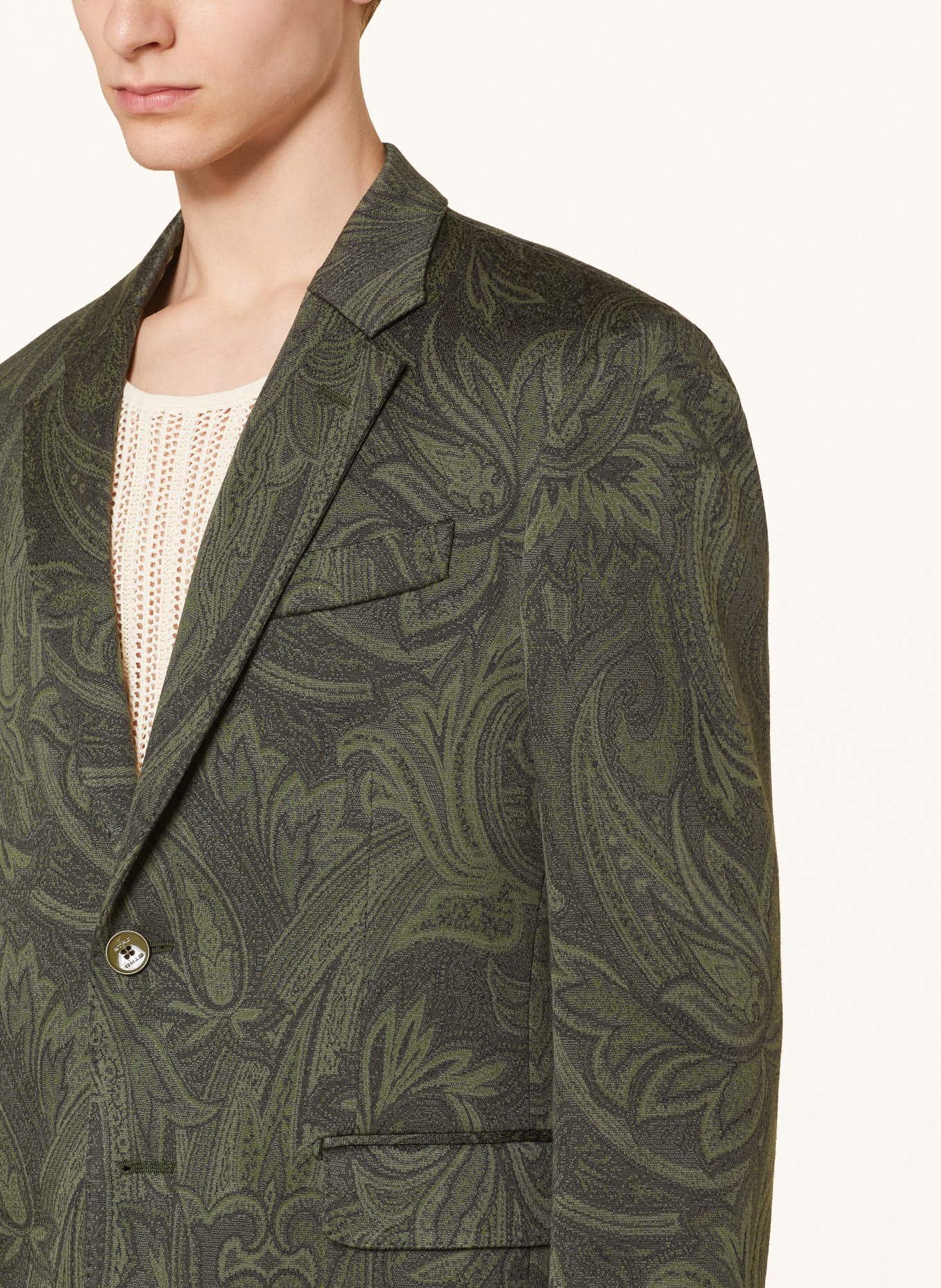 ETRO Jacquard jacket regular fit, Color: DARK GREEN/ GREEN (Image 5)