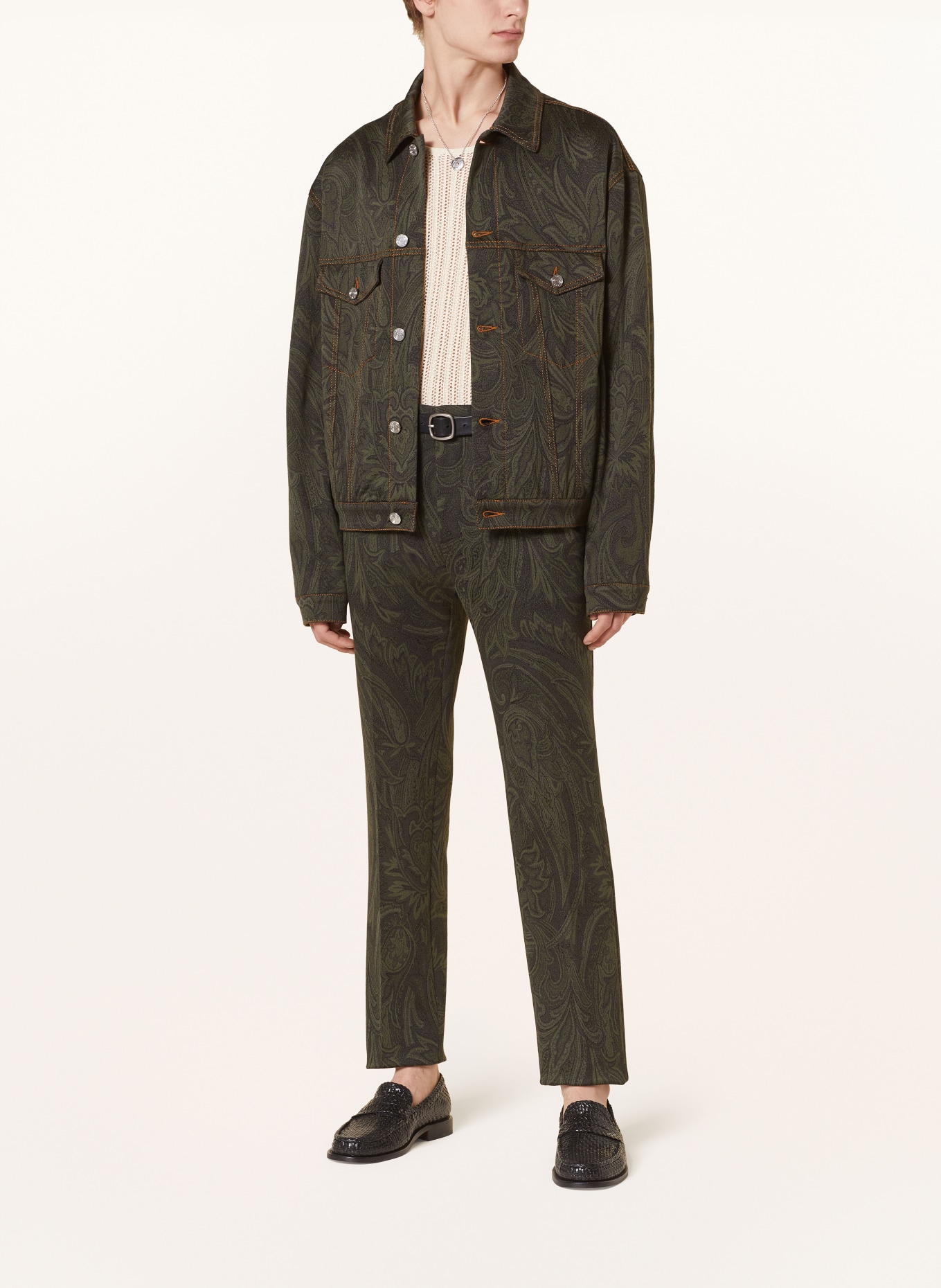 ETRO Overshirt made of jersey, Color: GREEN/ DARK GREEN (Image 2)