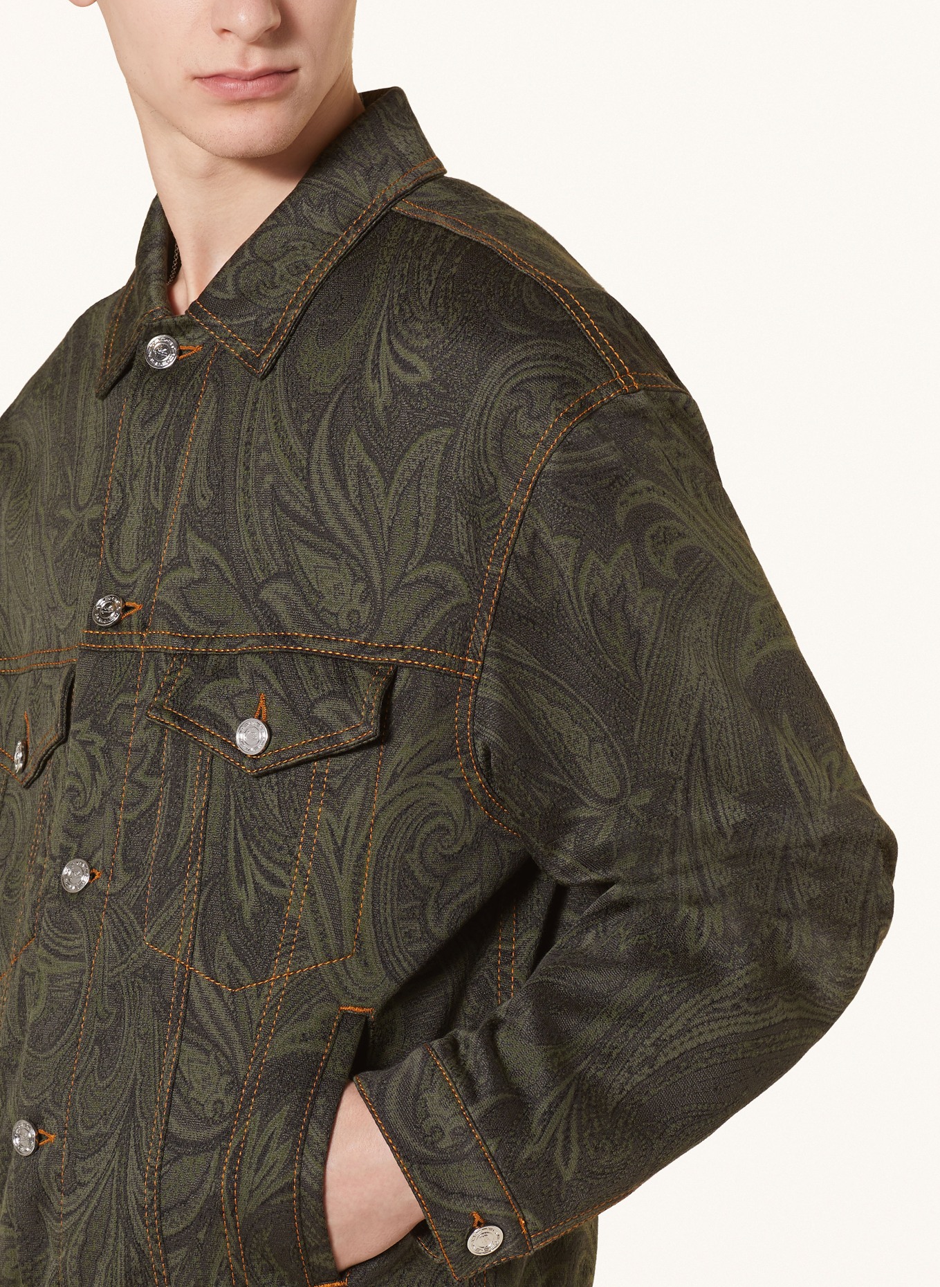 ETRO Overshirt made of jersey, Color: GREEN/ DARK GREEN (Image 4)