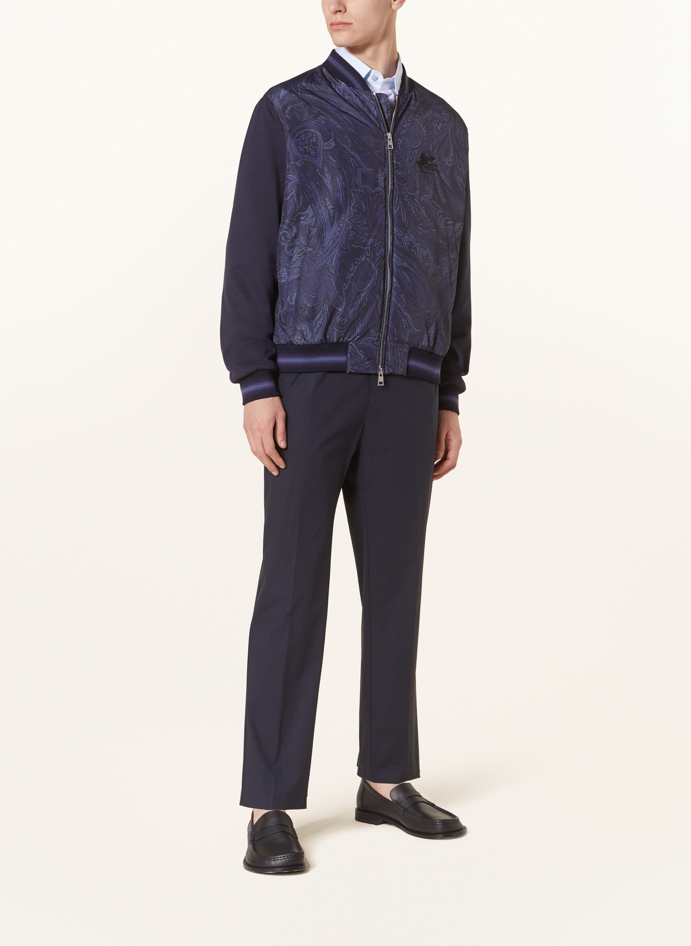 ETRO College jacket in mixed materials, Color: DARK BLUE (Image 2)