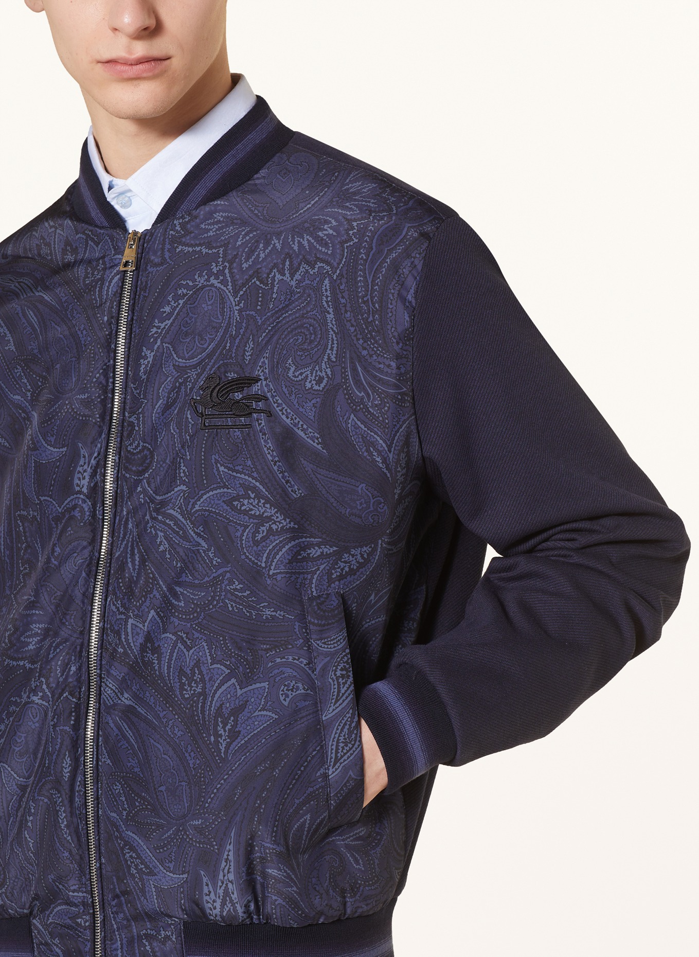 ETRO College jacket in mixed materials, Color: DARK BLUE (Image 4)
