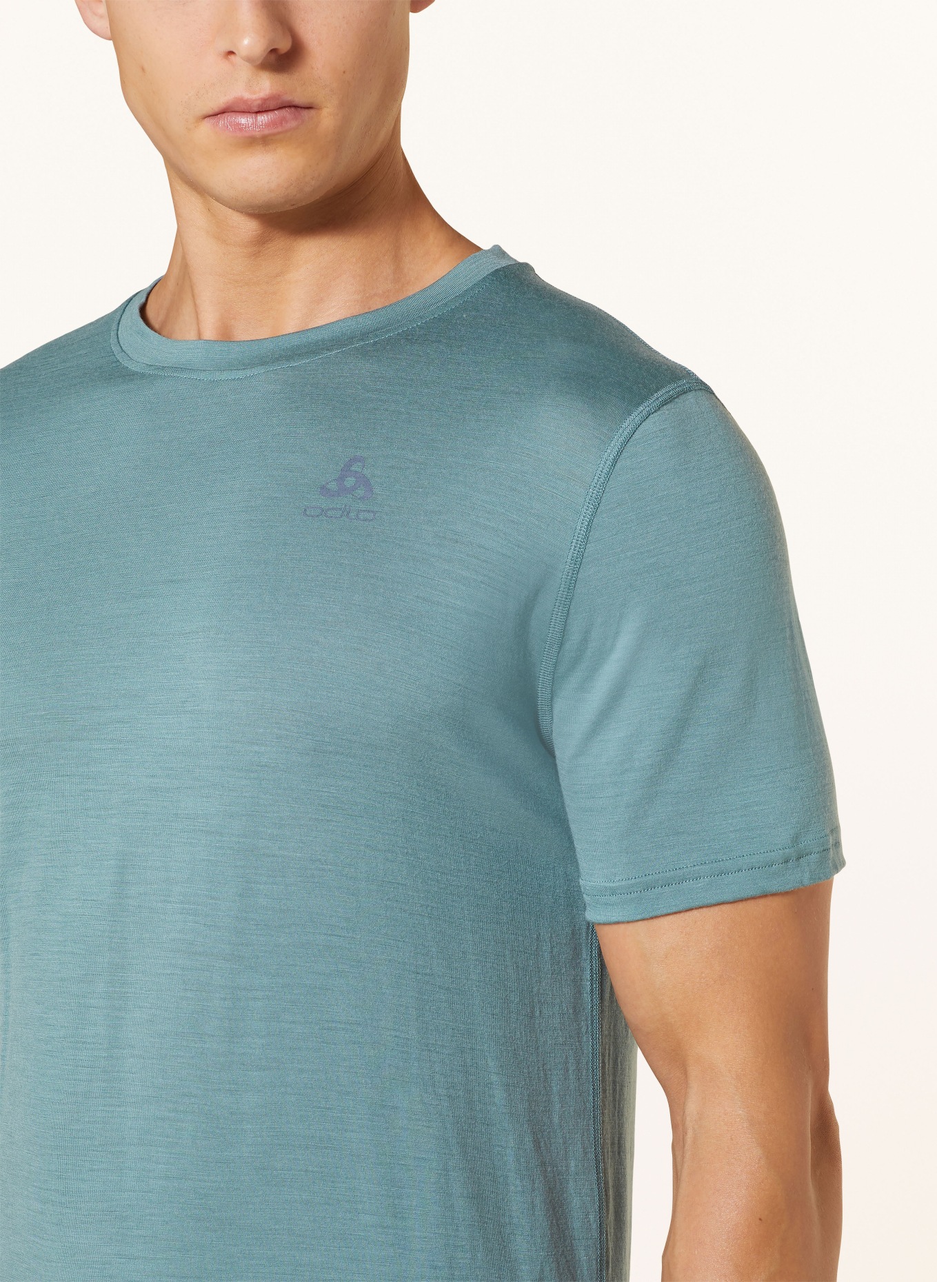 odlo Functional underwear shirt NATURAL MERINO 160 made of merino wool, Color: TEAL (Image 4)