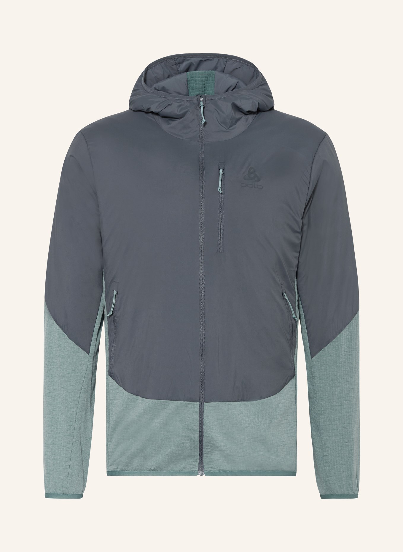 odlo Hybrid jacket ASCENT with merino wool, Color: BLUE GRAY/ MINT (Image 1)