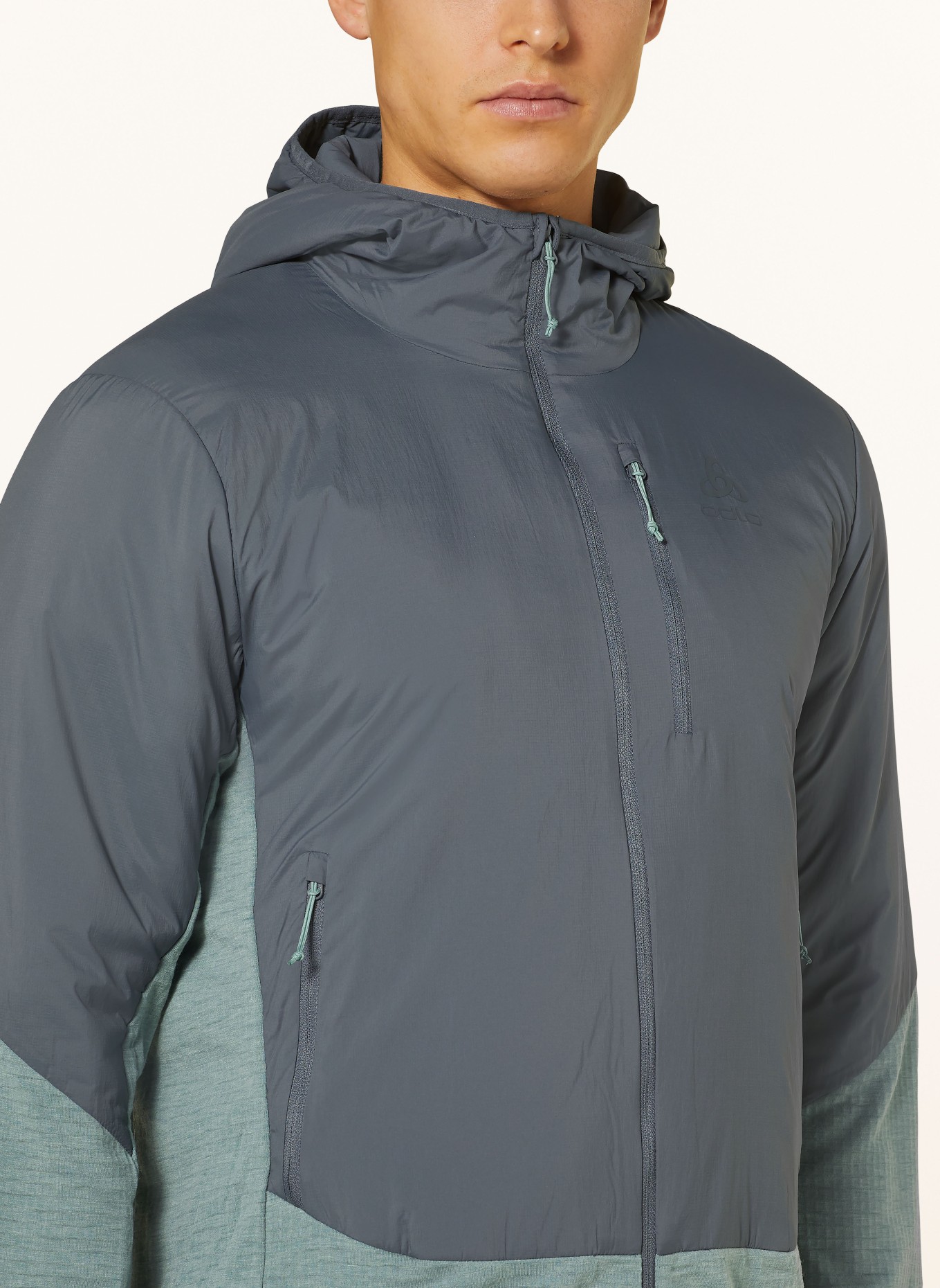 odlo Hybrid jacket ASCENT with merino wool, Color: BLUE GRAY/ MINT (Image 5)