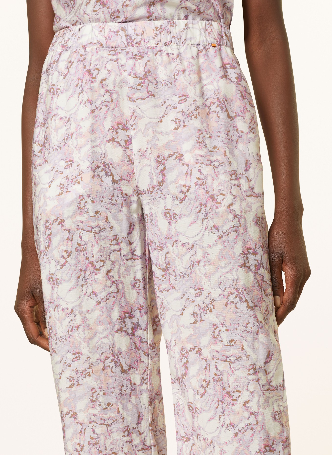 BOSS Trousers TESKA, Color: LIGHT PURPLE/ WHITE/ ROSE (Image 5)