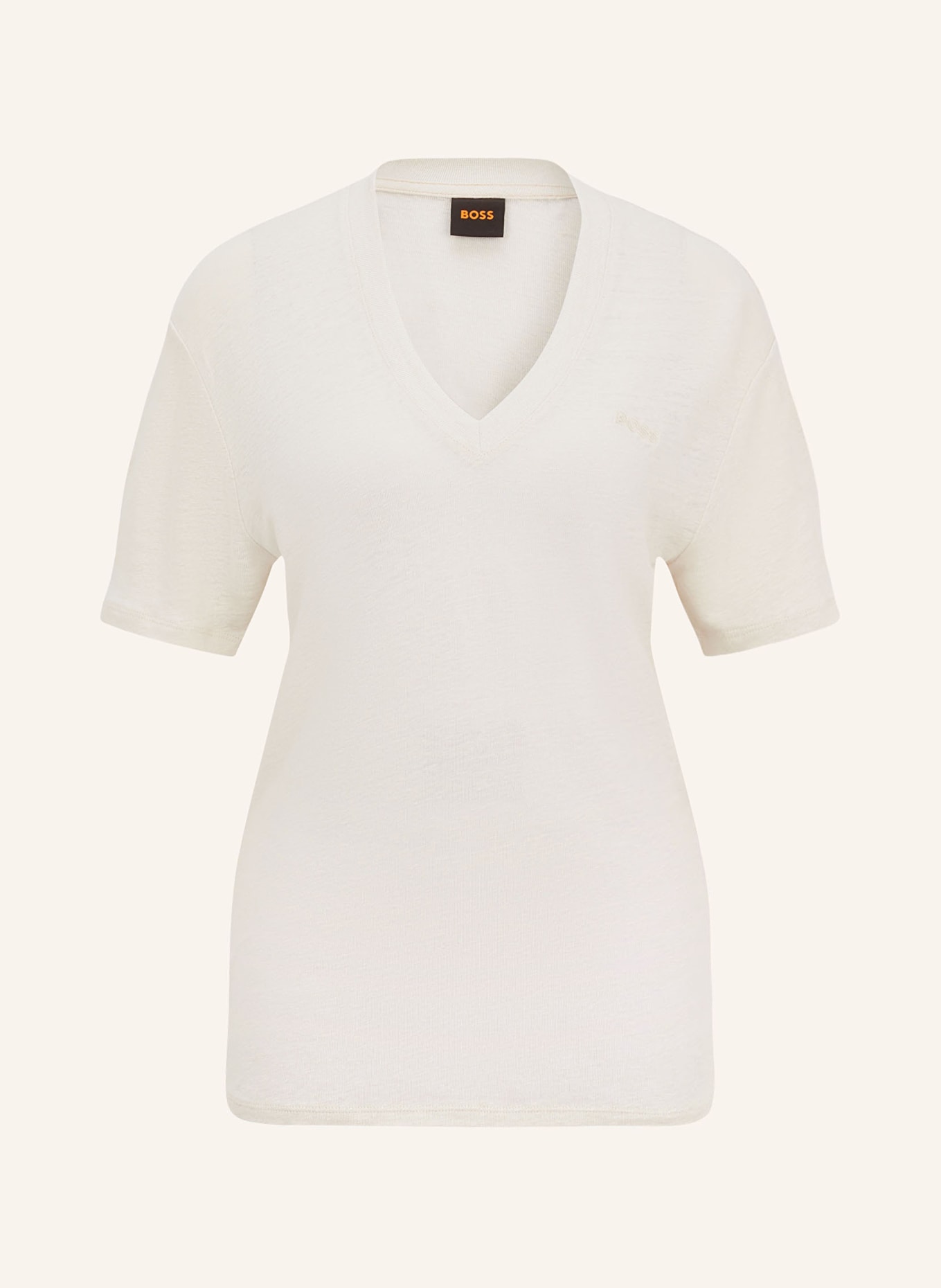 BOSS T-shirt ELA in linen, Color: WHITE (Image 1)