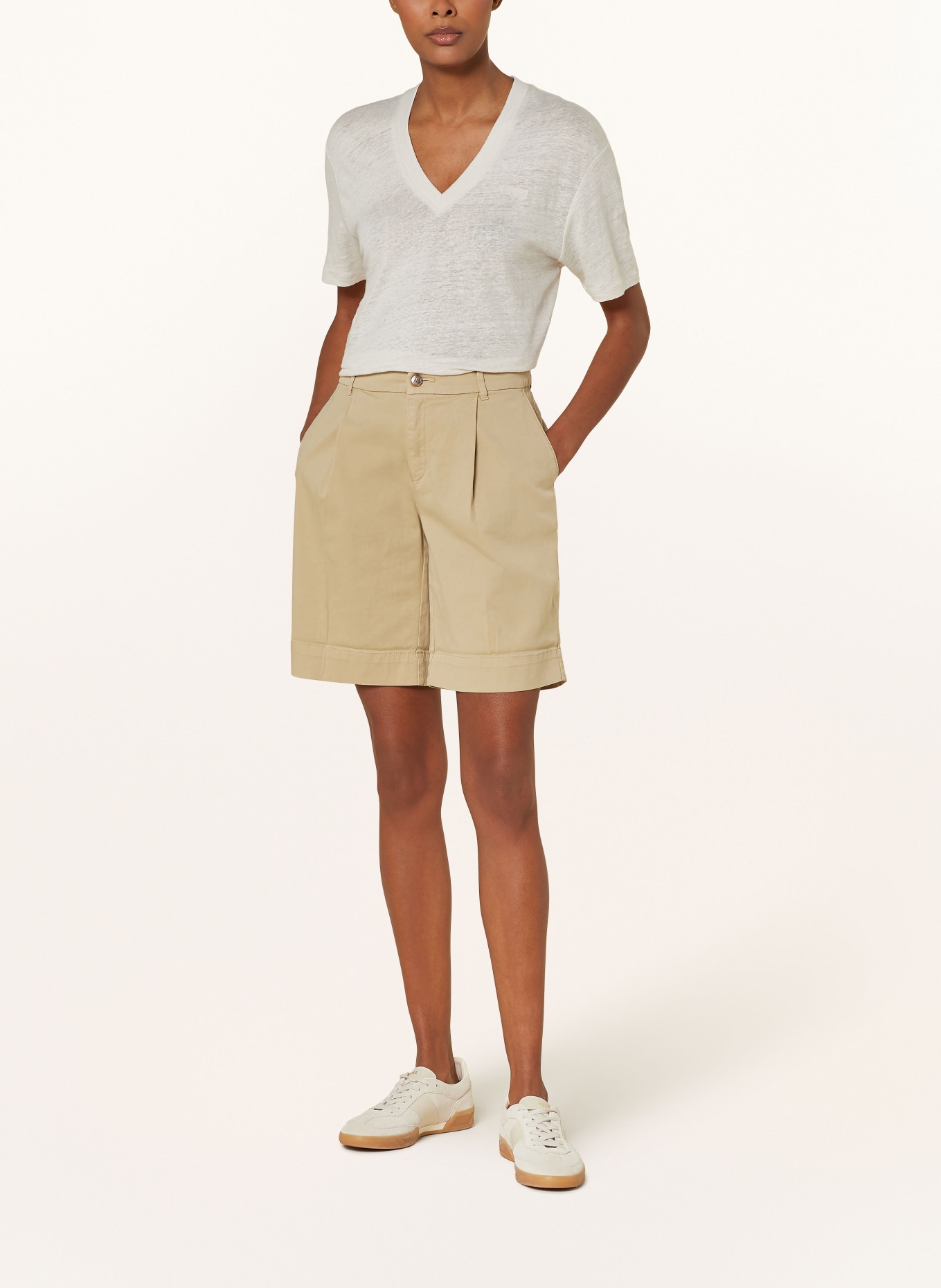 BOSS T-shirt ELA in linen, Color: WHITE (Image 2)