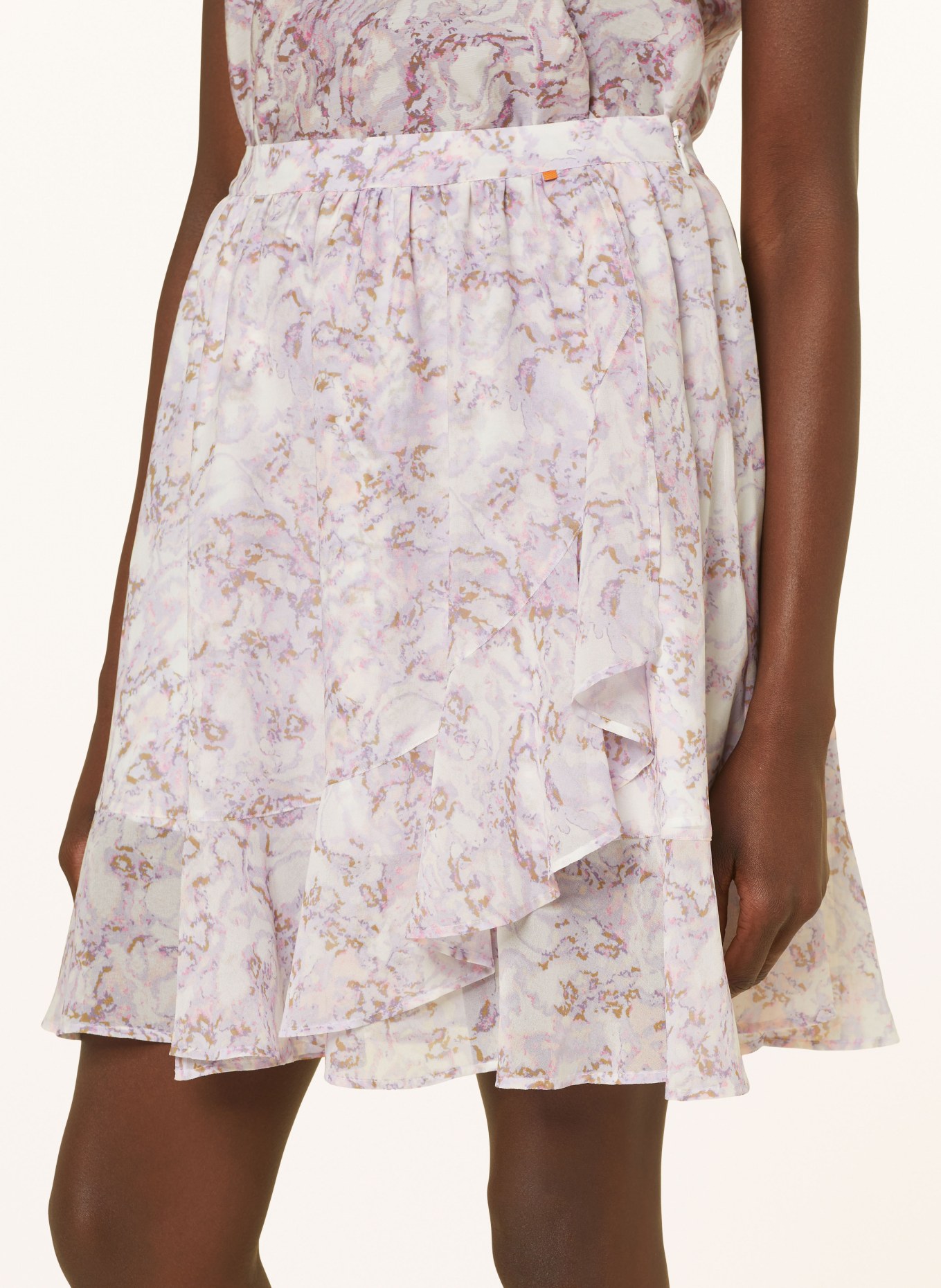 BOSS Skirt VRENZY with frills, Color: WHITE/ LIGHT PURPLE/ LIGHT PINK (Image 4)