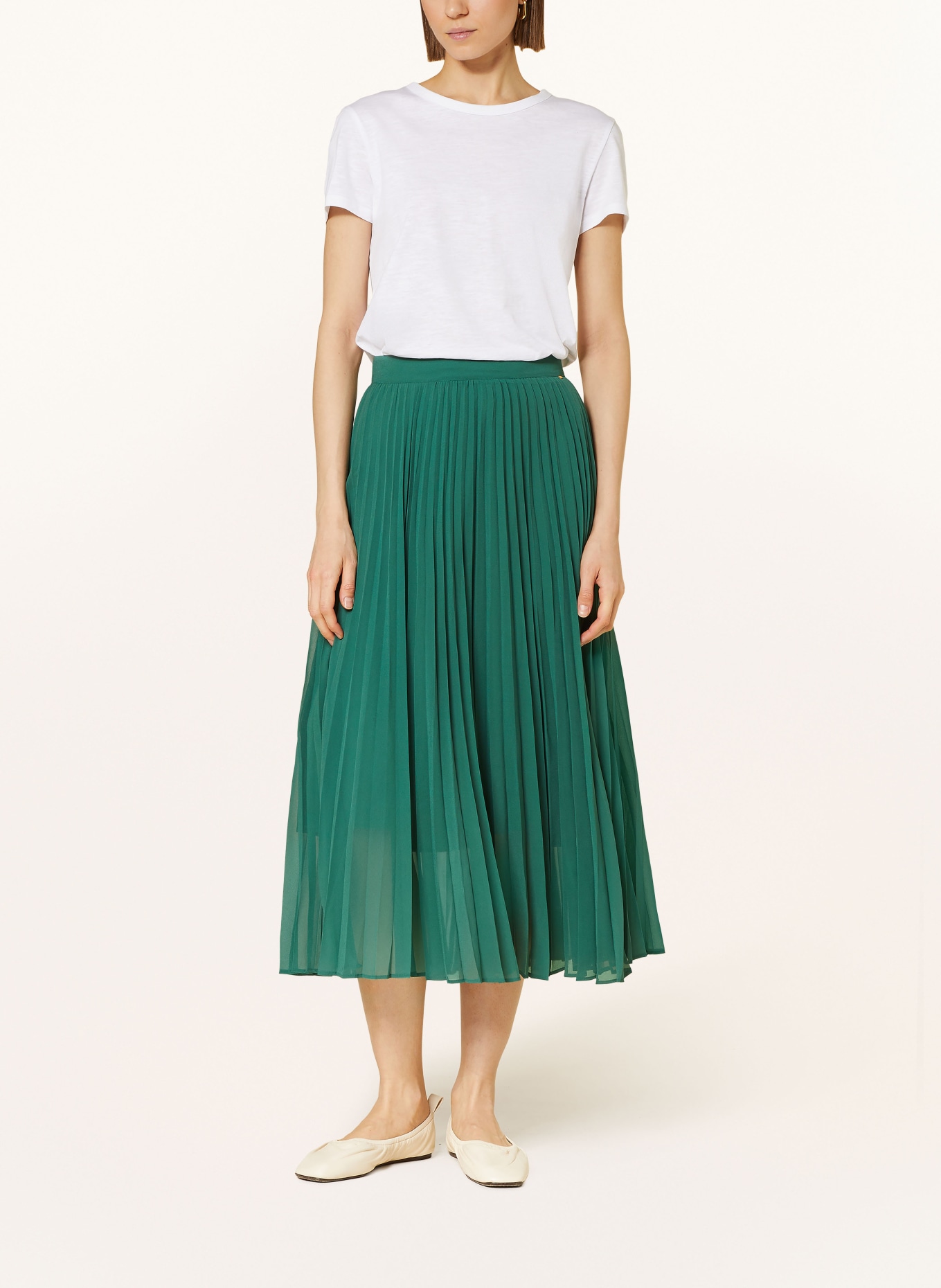 BOSS Pleated skirt VLISSOLE, Color: DARK GREEN (Image 2)