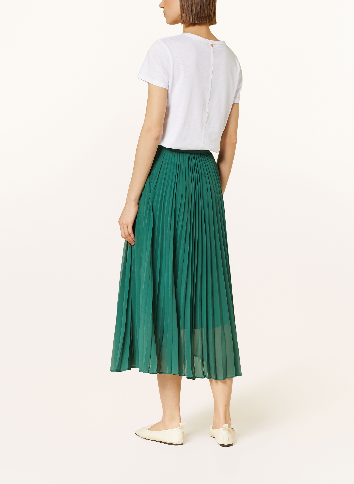 BOSS Pleated skirt VLISSOLE, Color: DARK GREEN (Image 3)