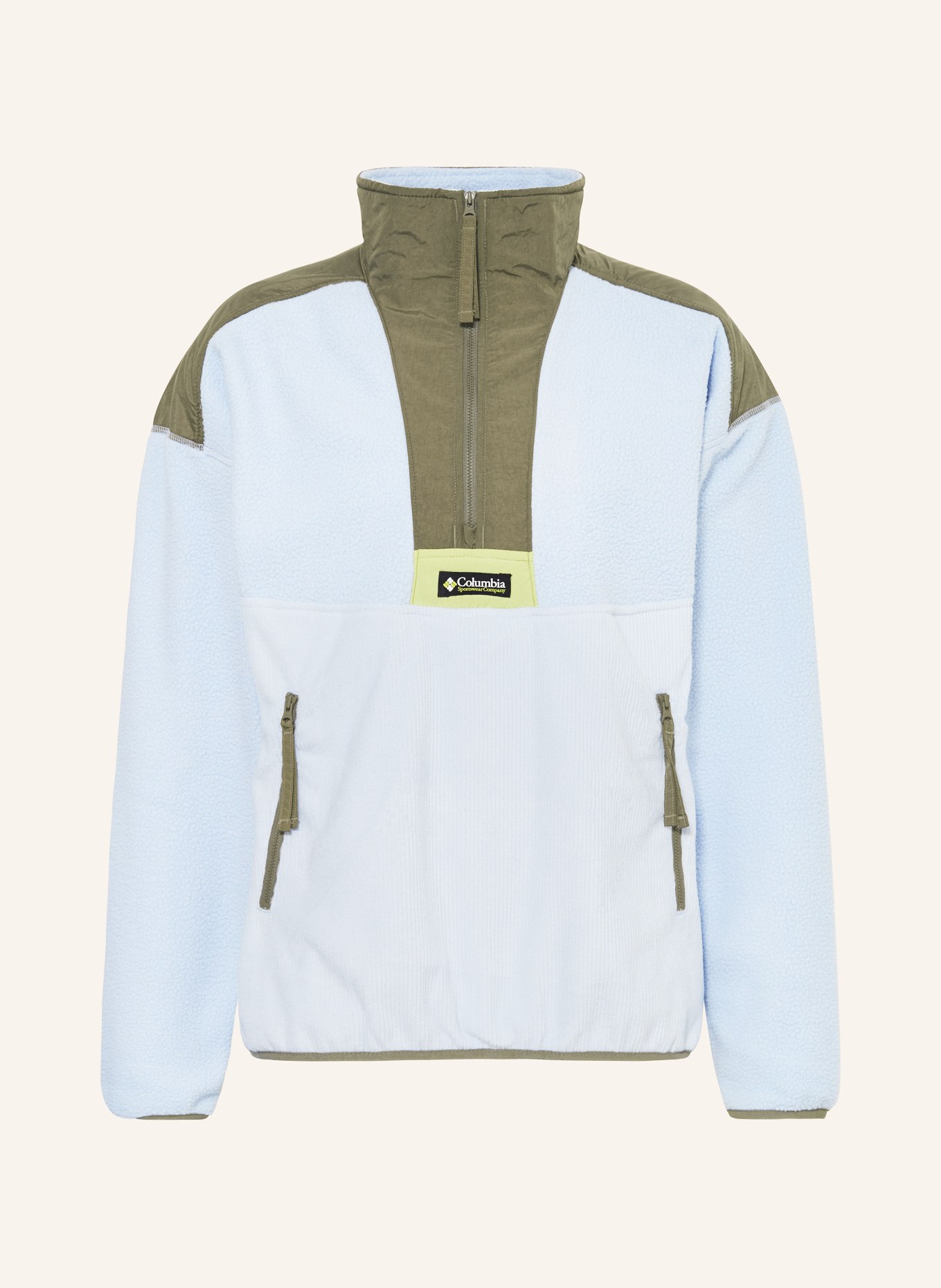 Columbia Fleece half-zip sweater RIPTIDE, Color: LIGHT BLUE/ KHAKI (Image 1)