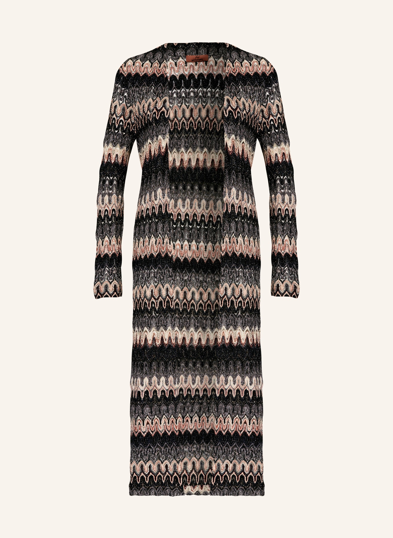 MISSONI Knit cardigan with glitter thread, Color: BLACK/ CREAM/ GRAY (Image 1)