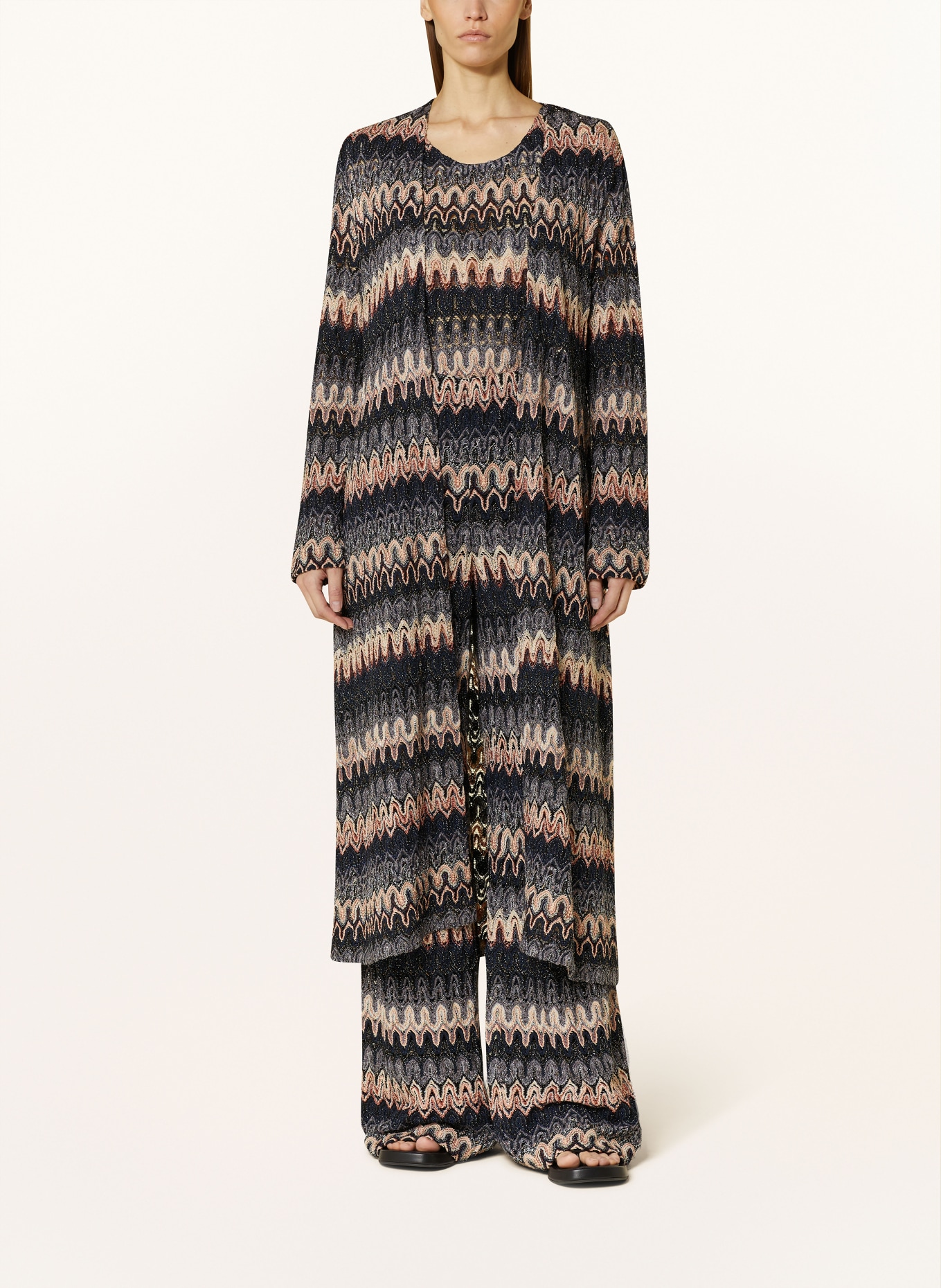 MISSONI Knit cardigan with glitter thread, Color: BLACK/ CREAM/ GRAY (Image 2)