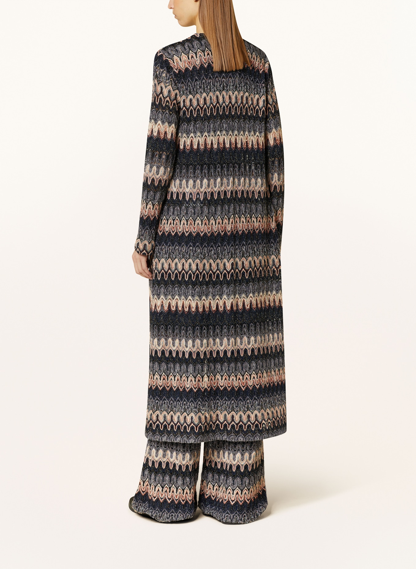 MISSONI Knit cardigan with glitter thread, Color: BLACK/ CREAM/ GRAY (Image 3)
